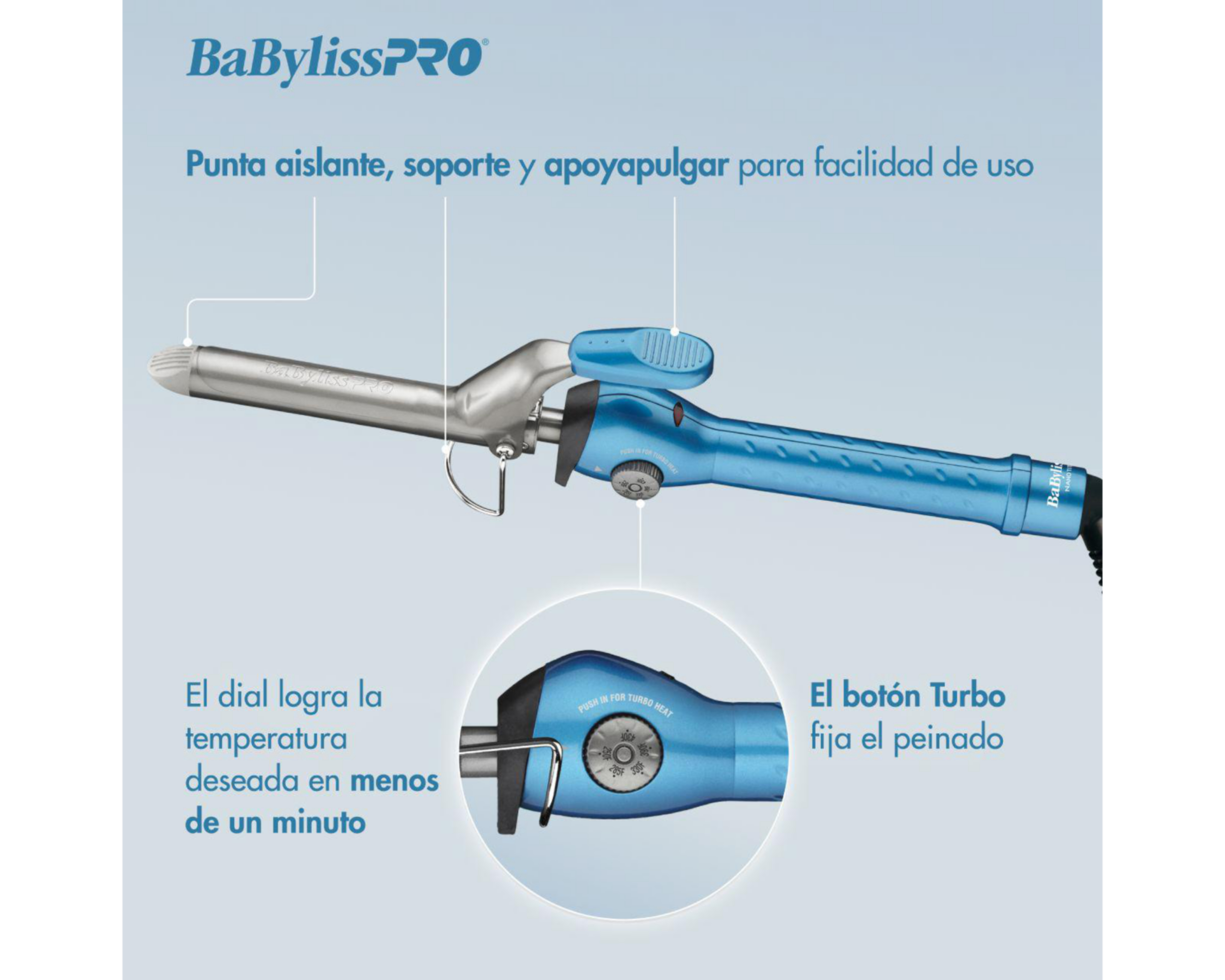 Foto 6 | Tenaza para Cabello Babyliss BABNT5100SES Azul