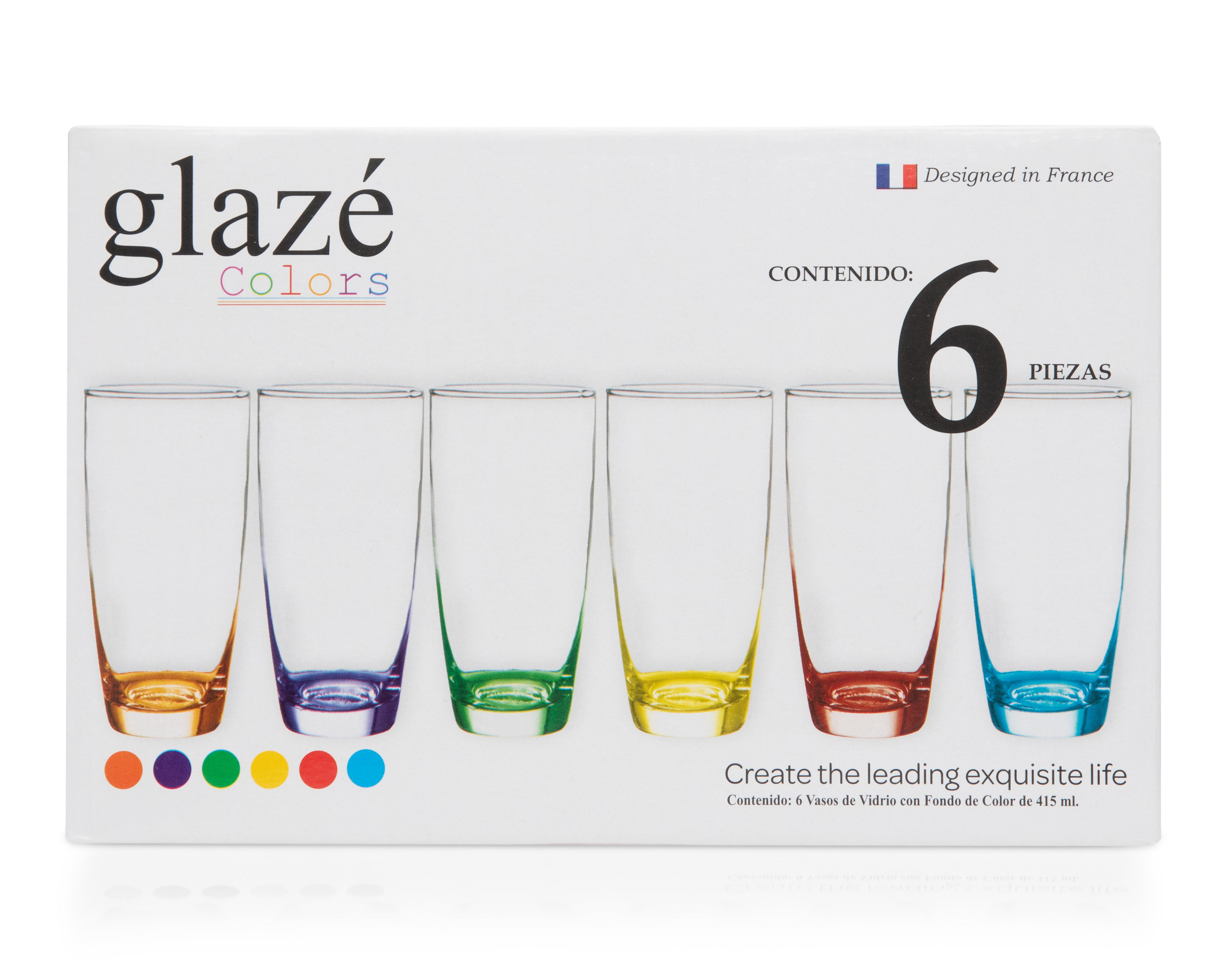 Foto 3 | Vaso de Vidrio Glazé 415 ml 6 Piezas