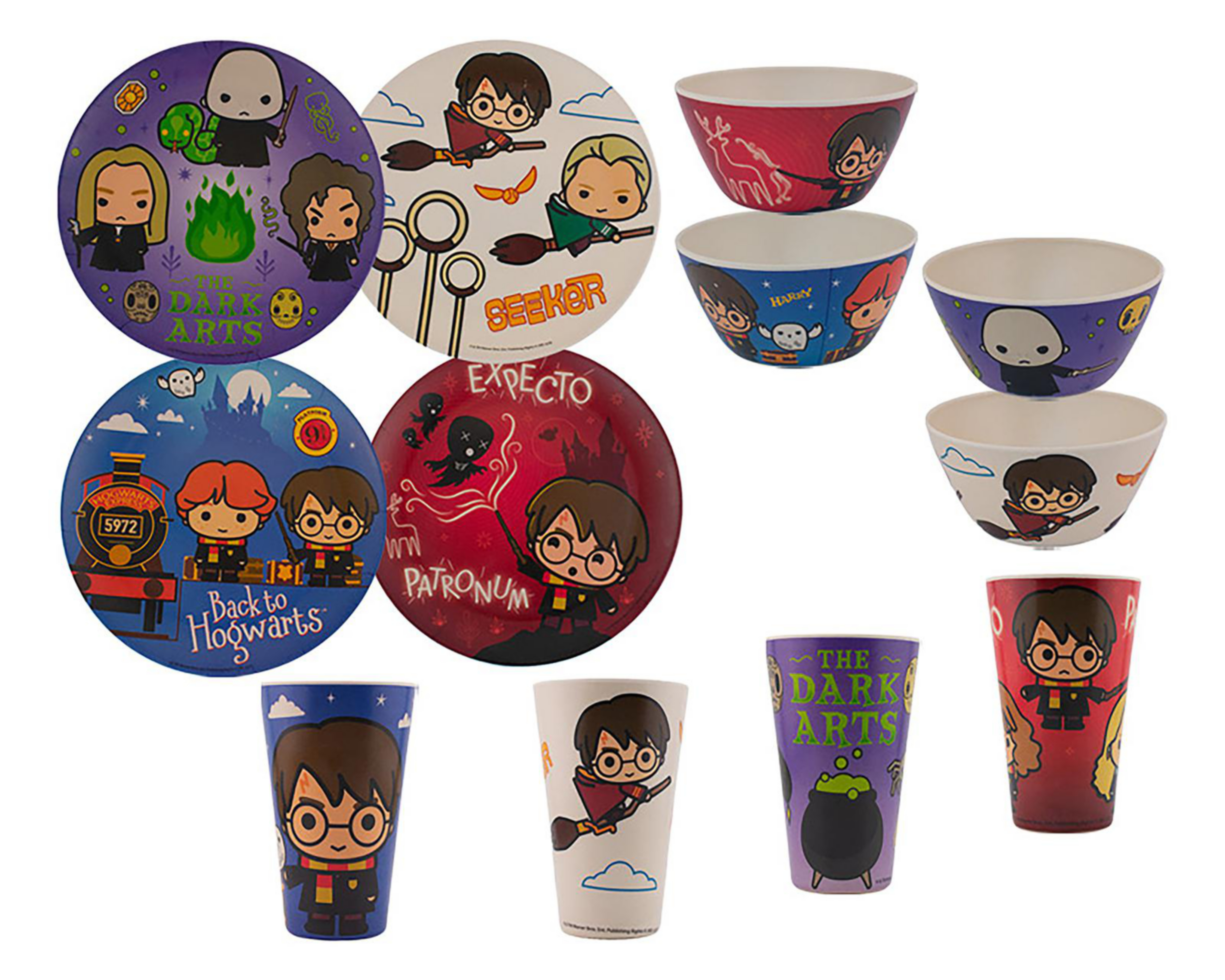 Foto 3 pulgar | Vajilla de Bambú Harry Potter Multicolor para 4 Personas 12 Piezas
