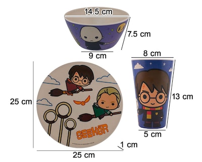 Foto 9 | Vajilla de Bambú Harry Potter Multicolor para 4 Personas 12 Piezas
