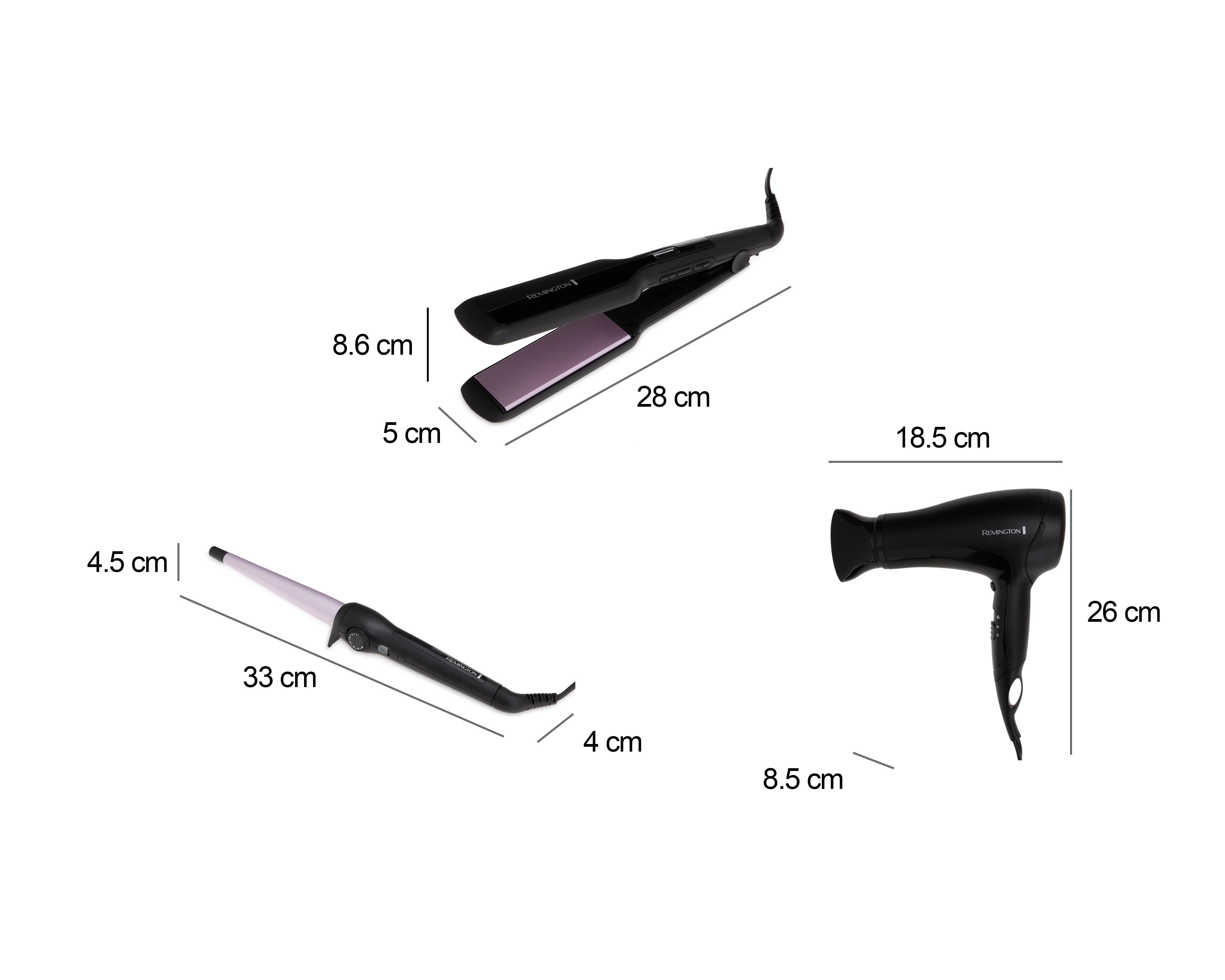 Foto 9 | Combo de Secadora con Alaciadora y Rizadora para Cabello Remington Mega Pack Tecnología Iónica