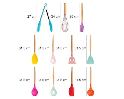 Foto 5 | Juego de Utensilios de Cocina Ecko de Silicón 11 Piezas