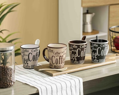 Foto 7 | Juego de Tazas de Cerámica Mr. Coffee 4 Piezas
