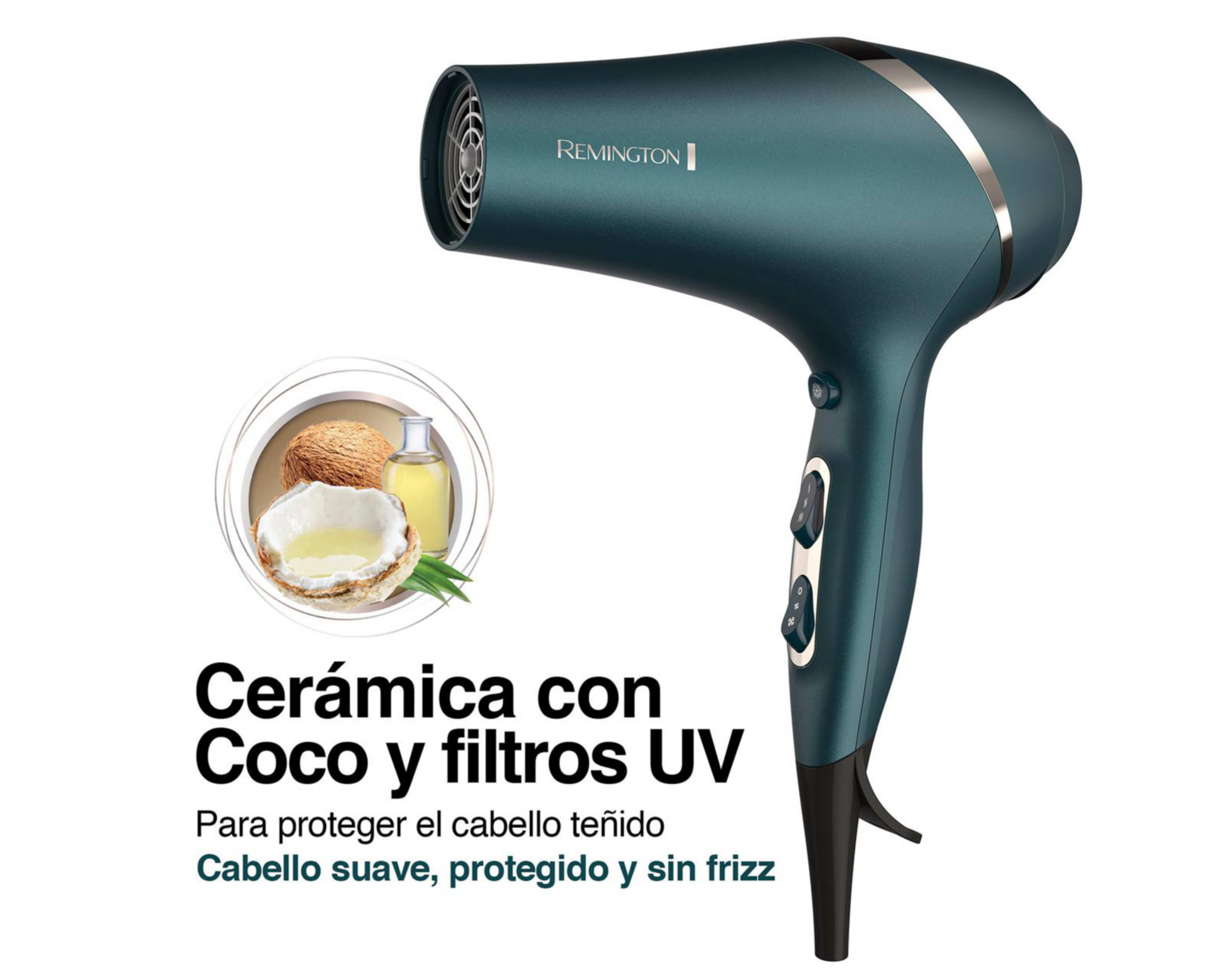 Foto 3 pulgar | Secador de Cabello Remington 1900 W Cerámica con Coco y Filtro UV AC8607-110F