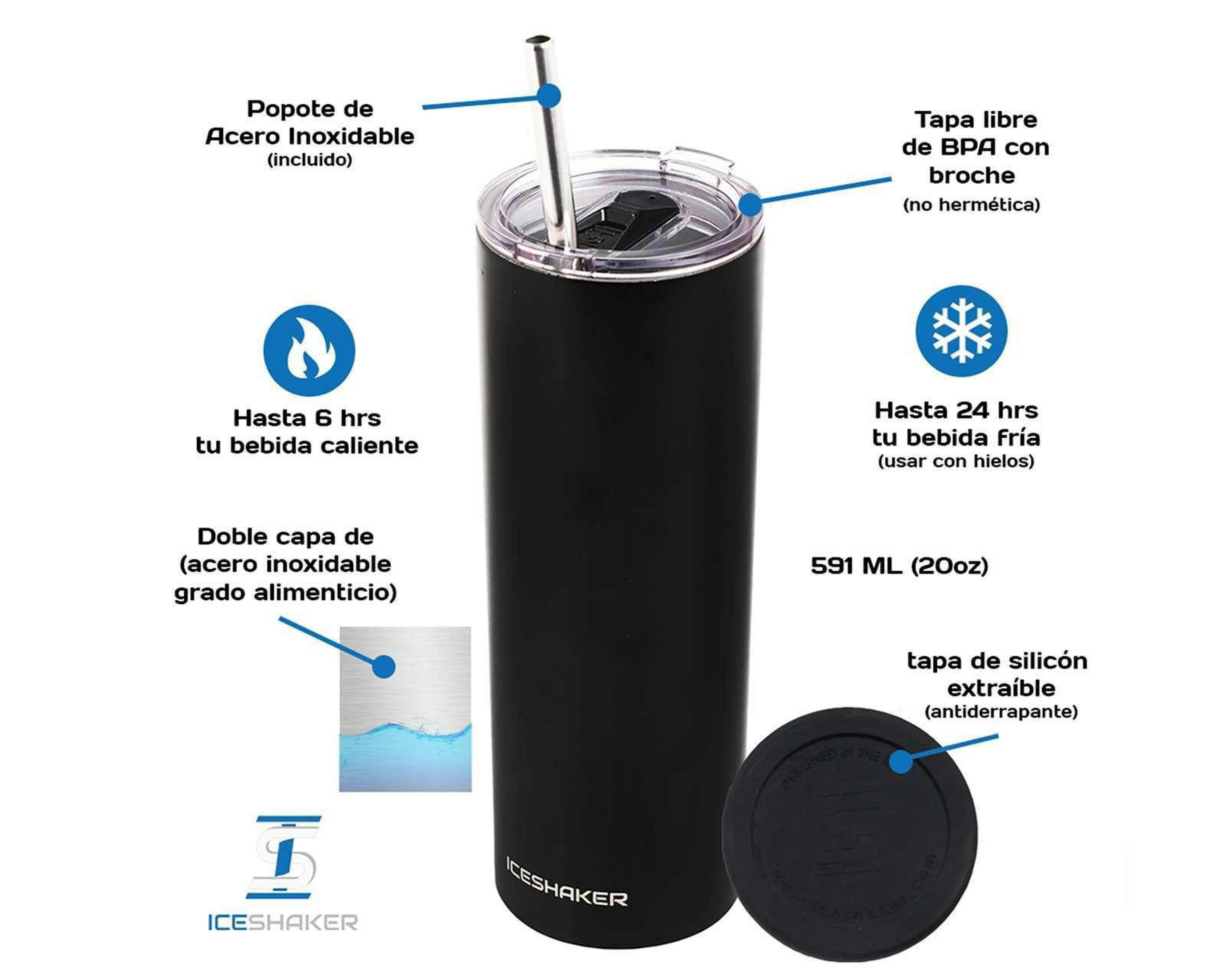 Foto 6 pulgar | Termo Ice Shaker 590 ml