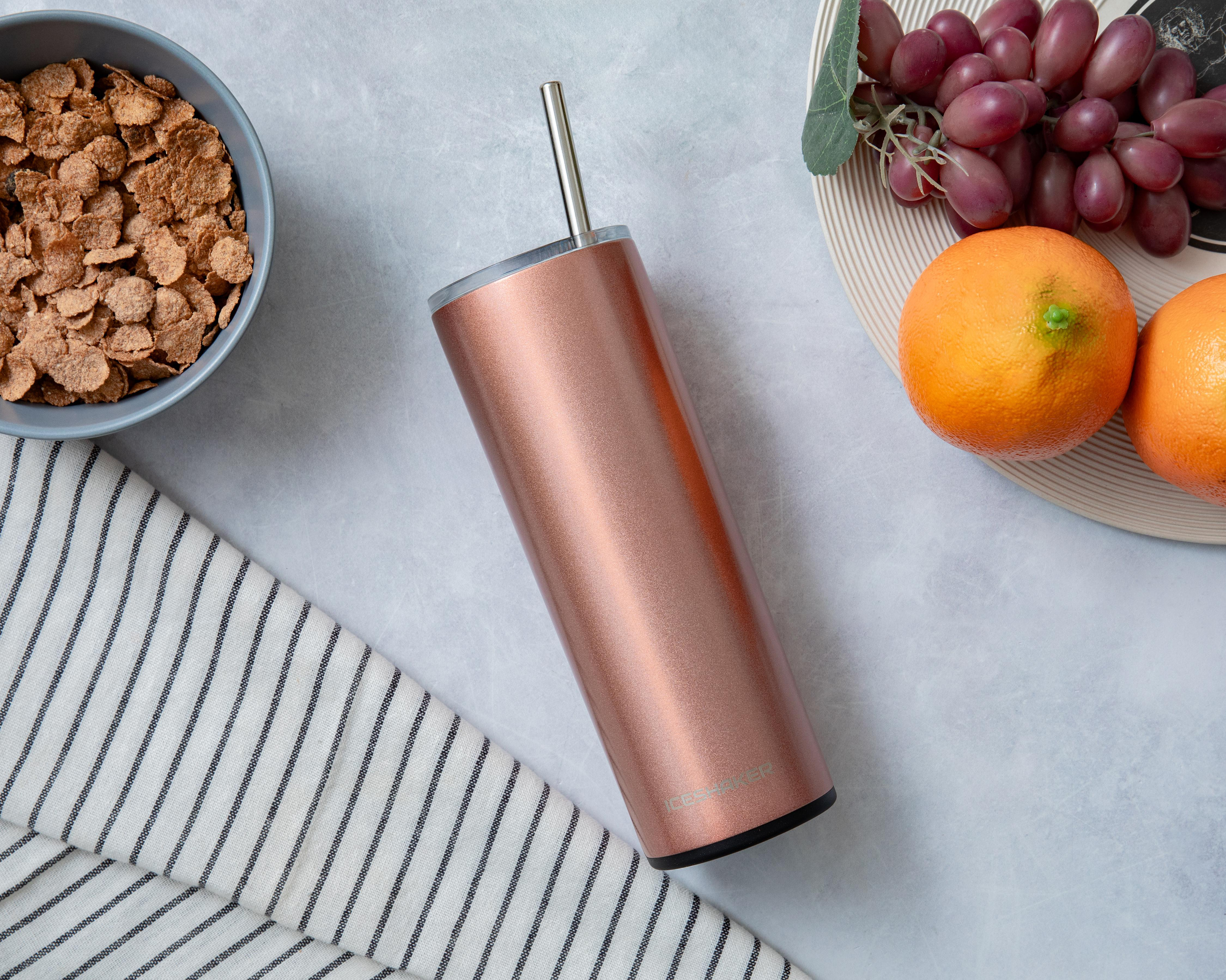 Foto 7 pulgar | Termo Ice Shaker Skinny Rosa Or de 590 ml
