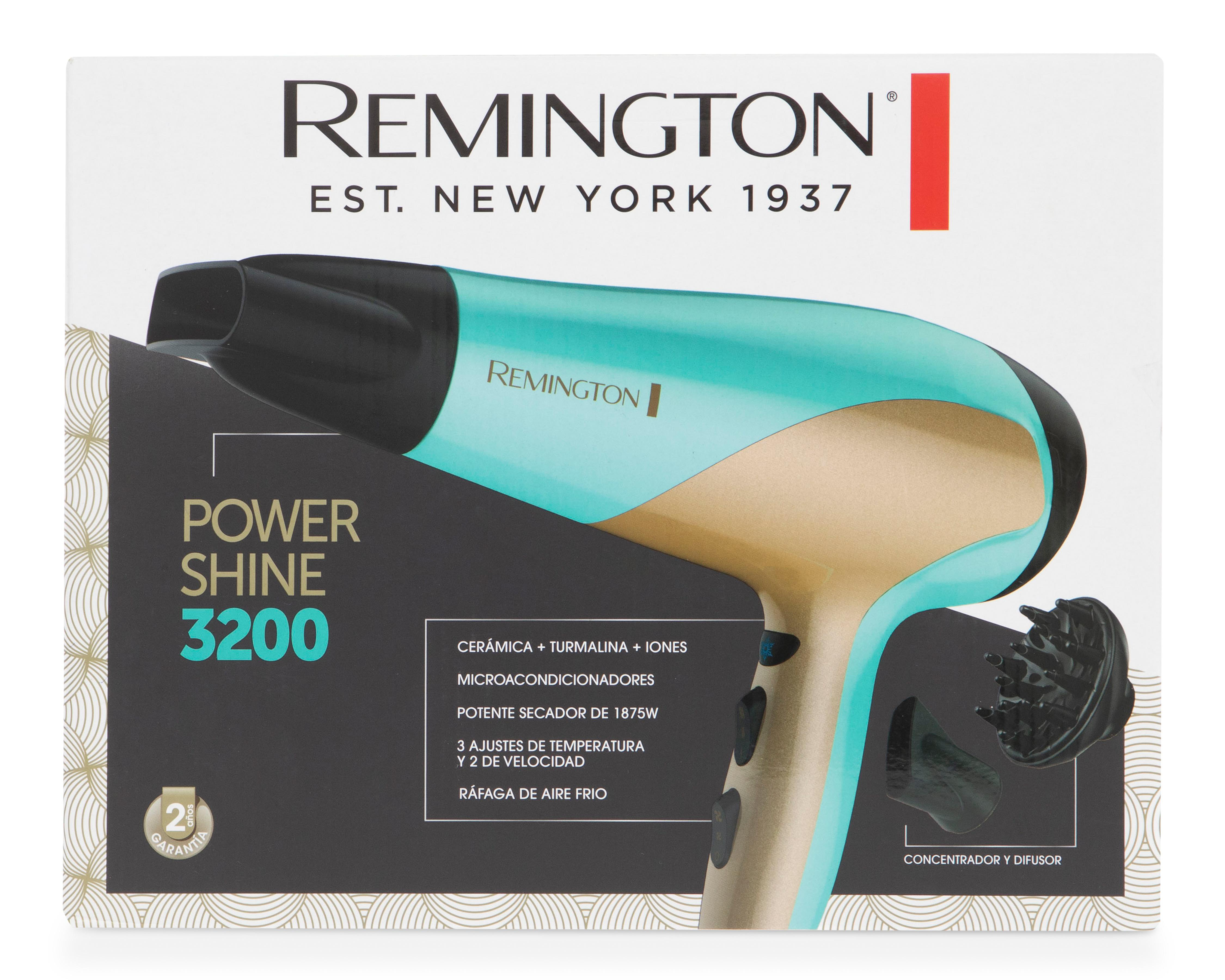 Foto 6 pulgar | Secador de Cabello Power Shine Remington 1875 W con Cerámica Iones y Turmalina D3019TG-110F