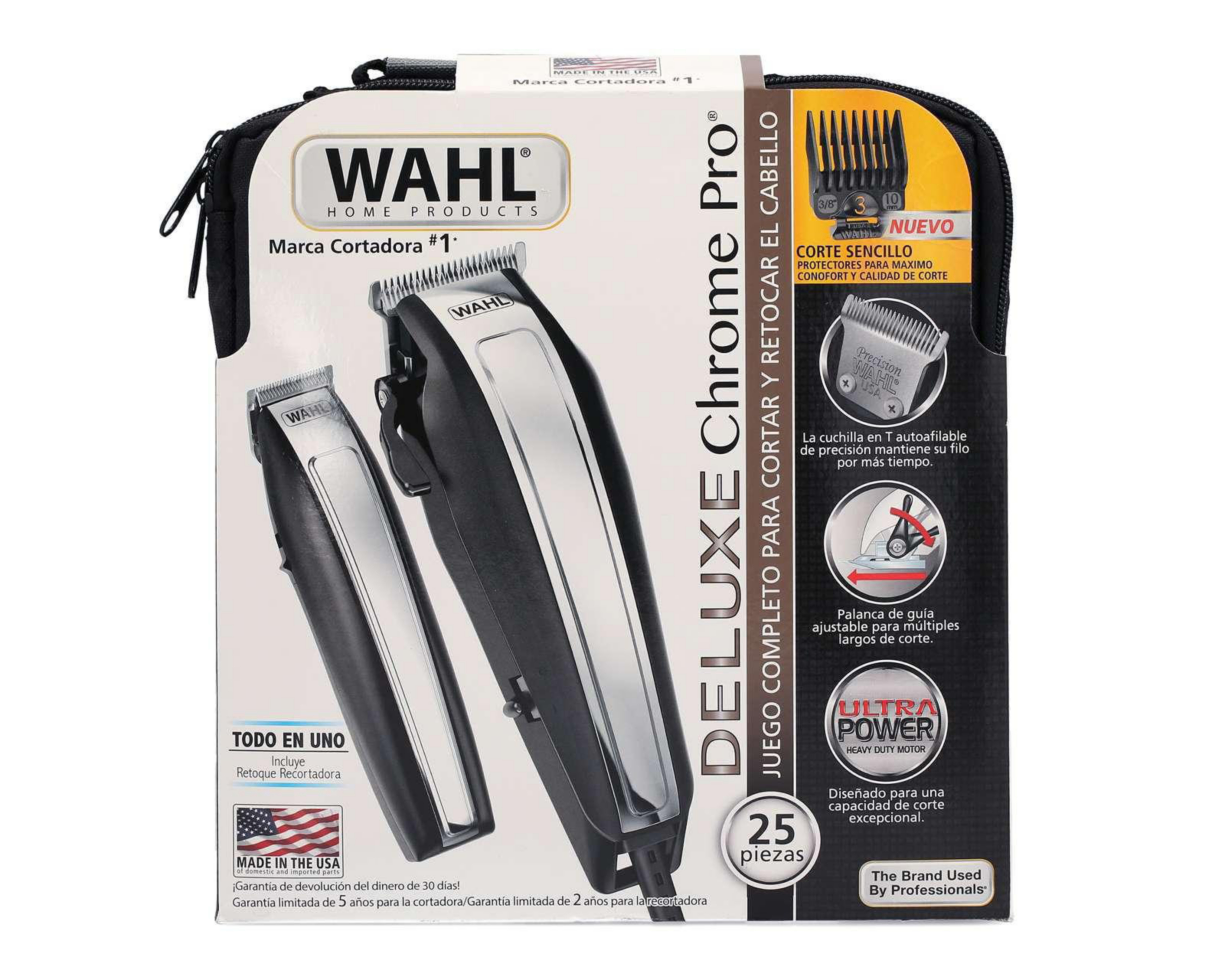 Foto 7 | Juego de Peluquería Wahl Deluxe Chrome Pro 25 Piezas