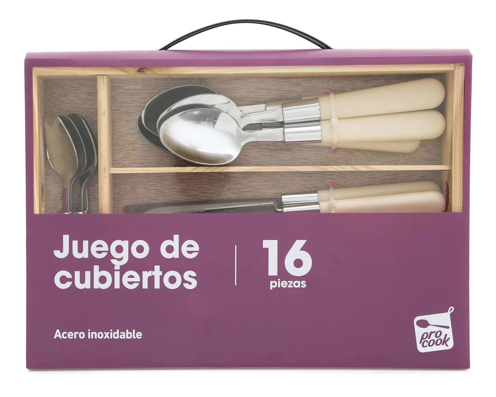Foto 5 | Juego de Cubiertos Procook de Acero Inoxidable 16 Piezas