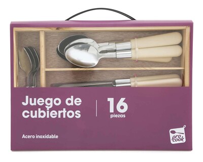 Foto 5 | Juego de Cubiertos Procook de Acero Inoxidable 16 Piezas
