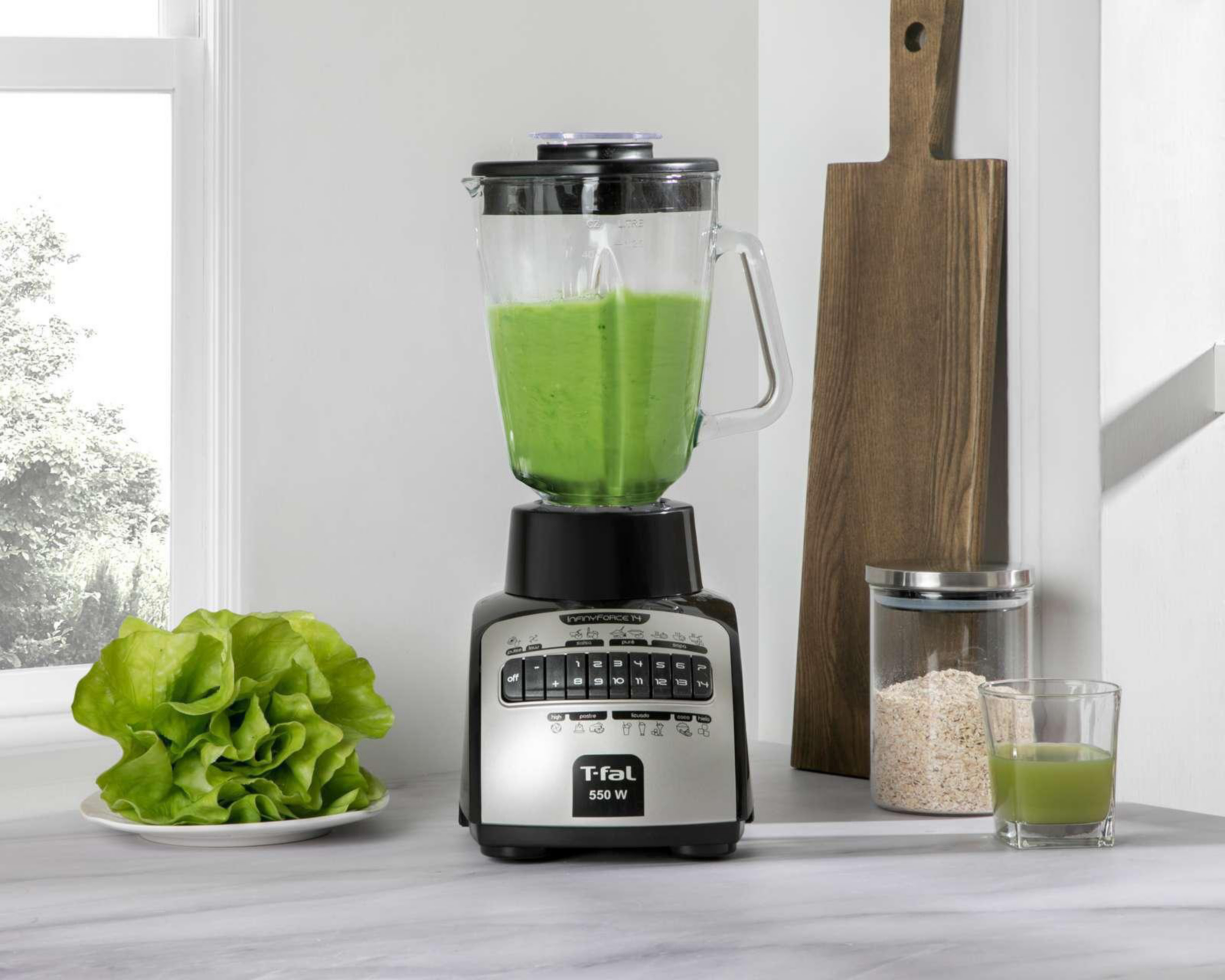 Licuadora T-Fal InfinyForce 14 Velocidades Vaso de Vidrio con Colador de Regalo