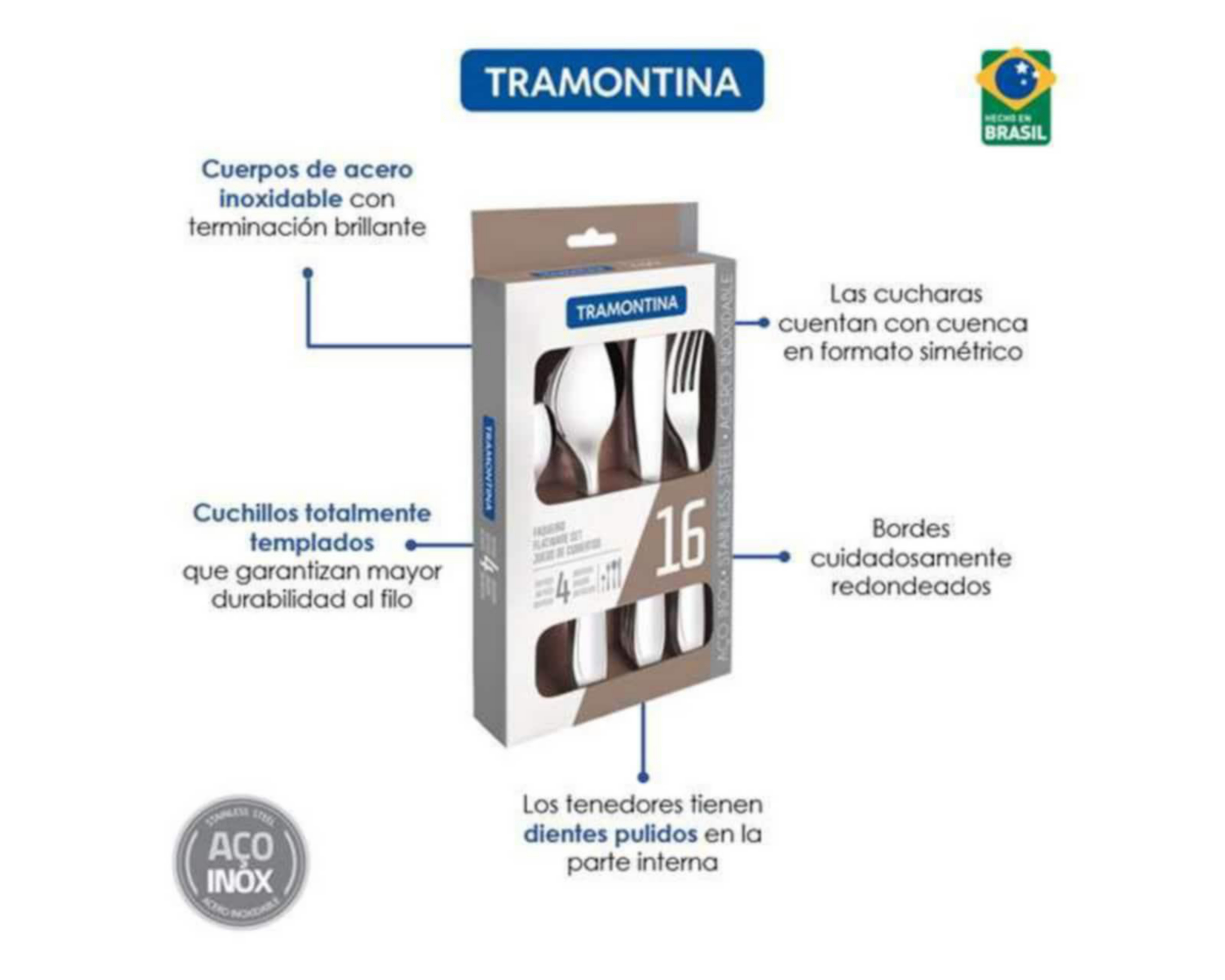 Foto 5 | Juego de Utensilios Tramontina 16 Piezas