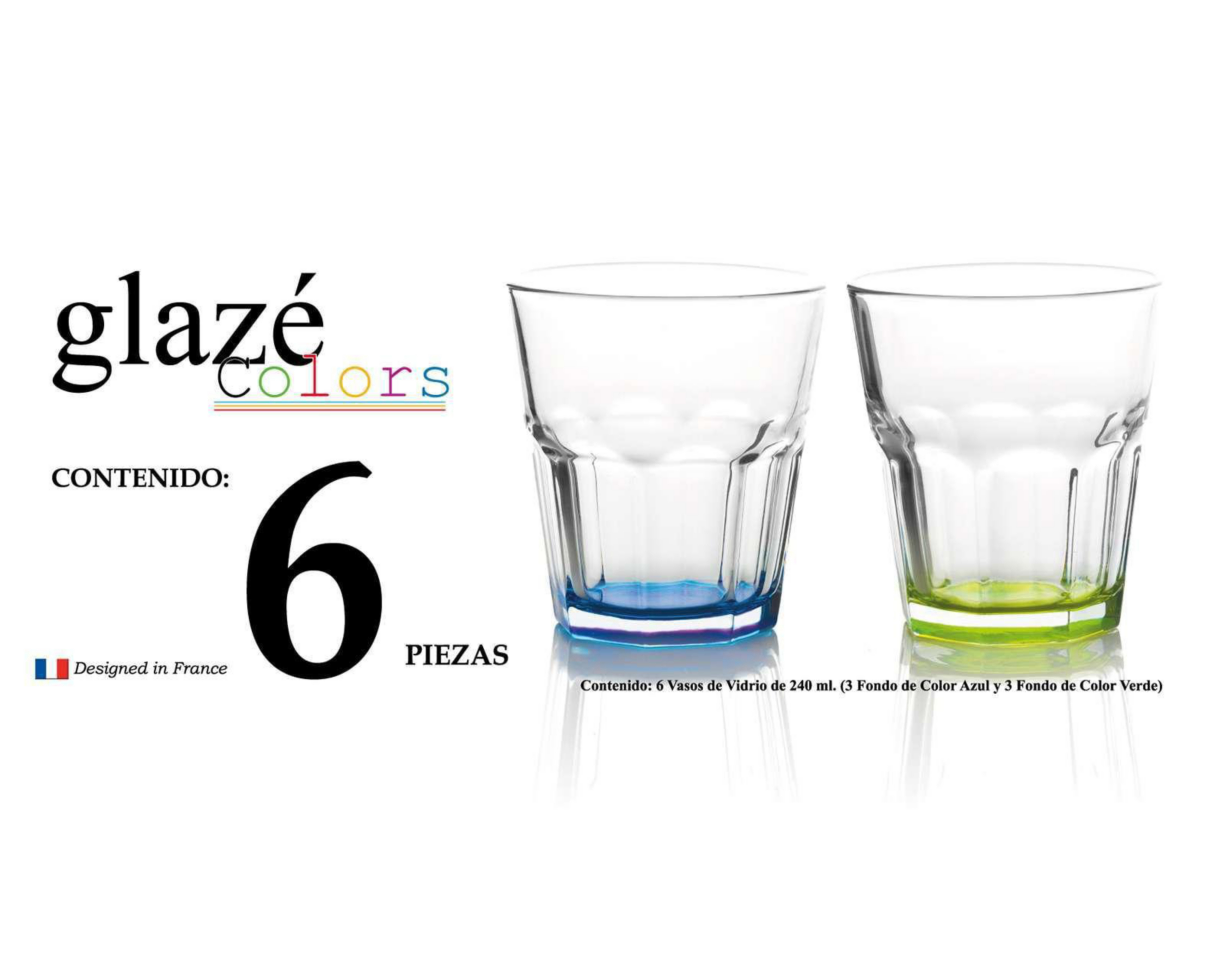 Foto 2 | Juego de Vasos de Vidrio Glaze