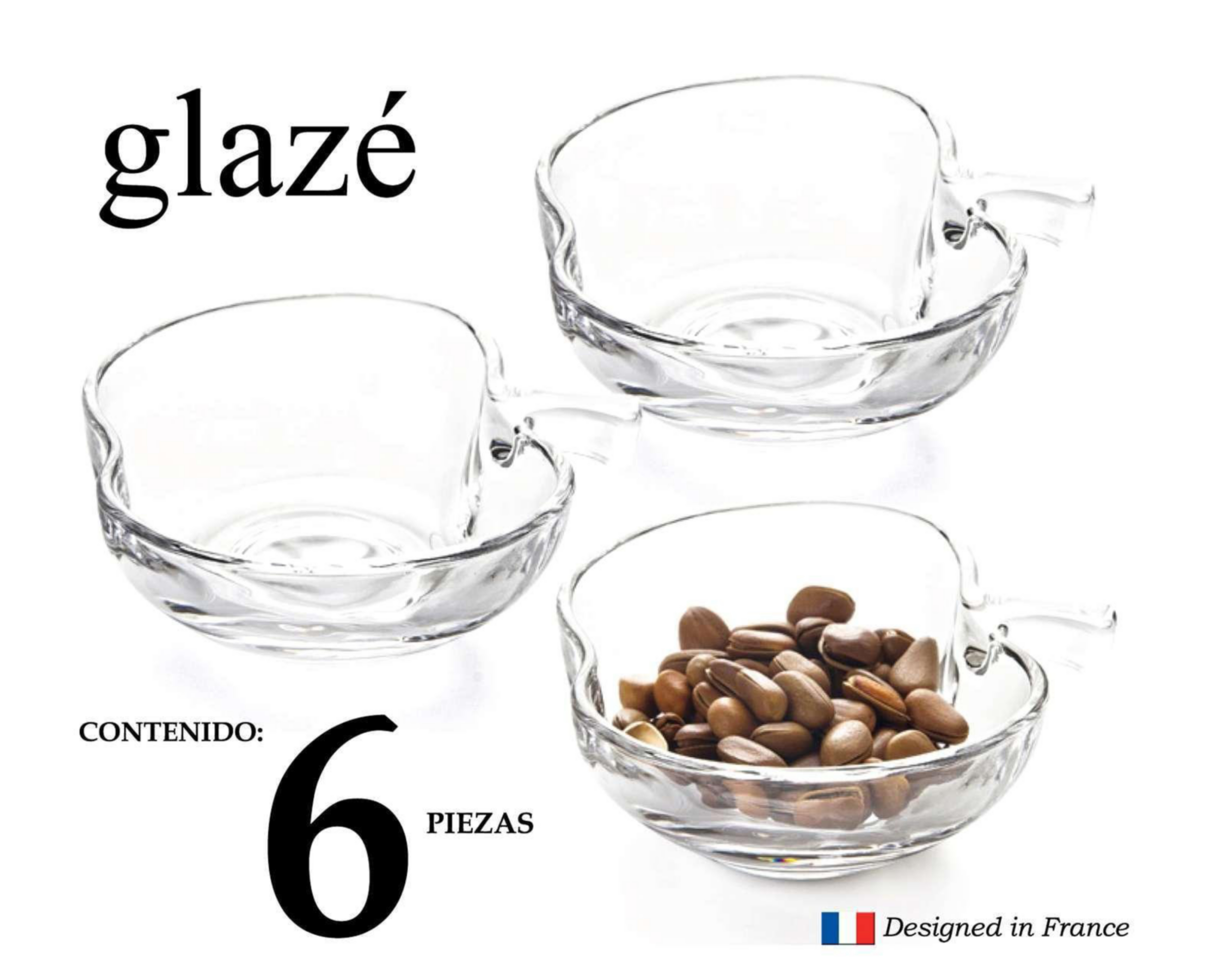 Foto 3 pulgar | Recipientes de Vidrio Bowls Glazé 6 Piezas