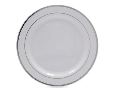 Foto 2 | Vajilla de Plástico Blanca para 4 Personas