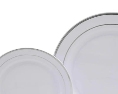 Foto 4 | Vajilla de Plástico Blanca para 4 Personas