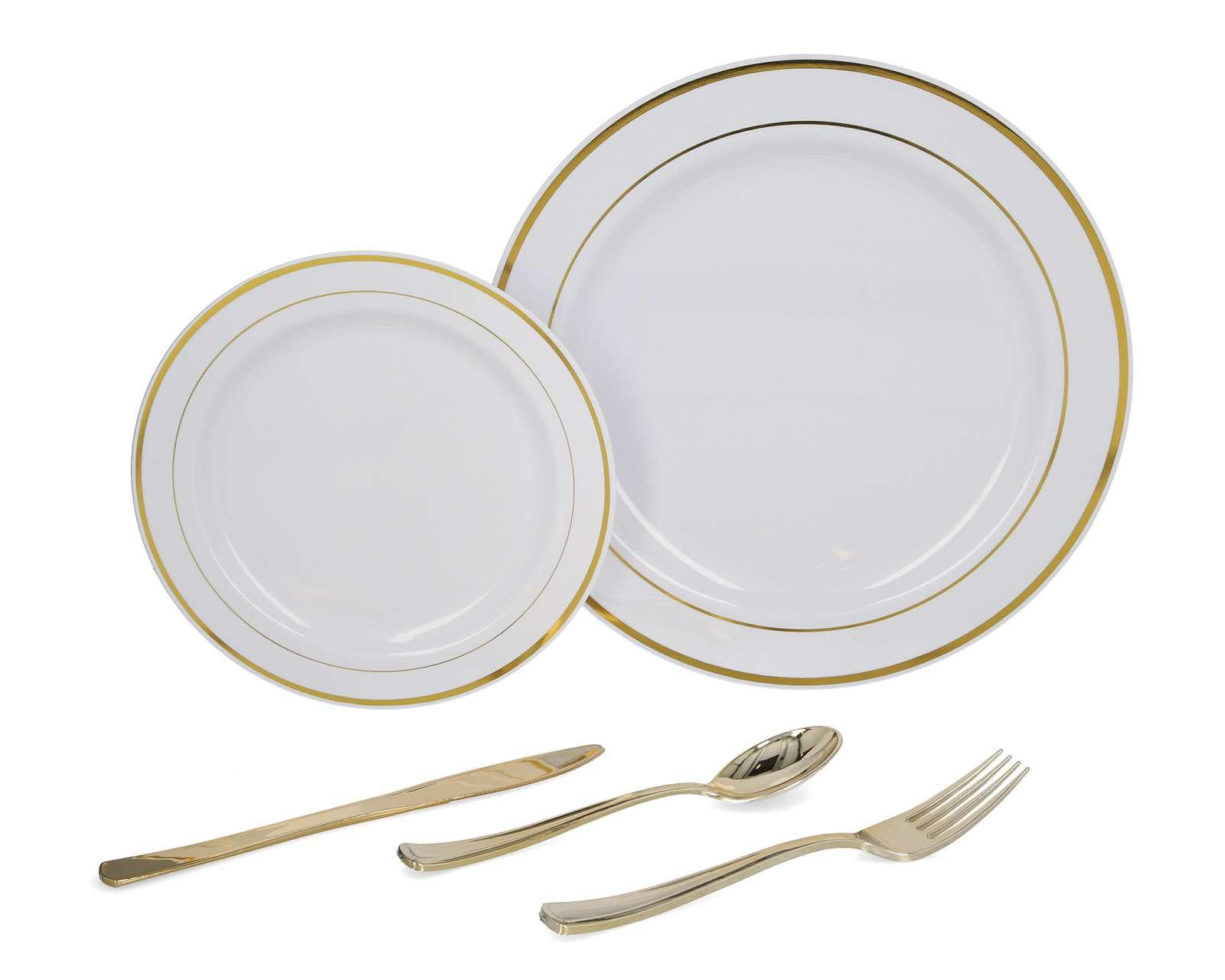 Foto 1 | Vajilla de Plástico Blanca para 4 Personas