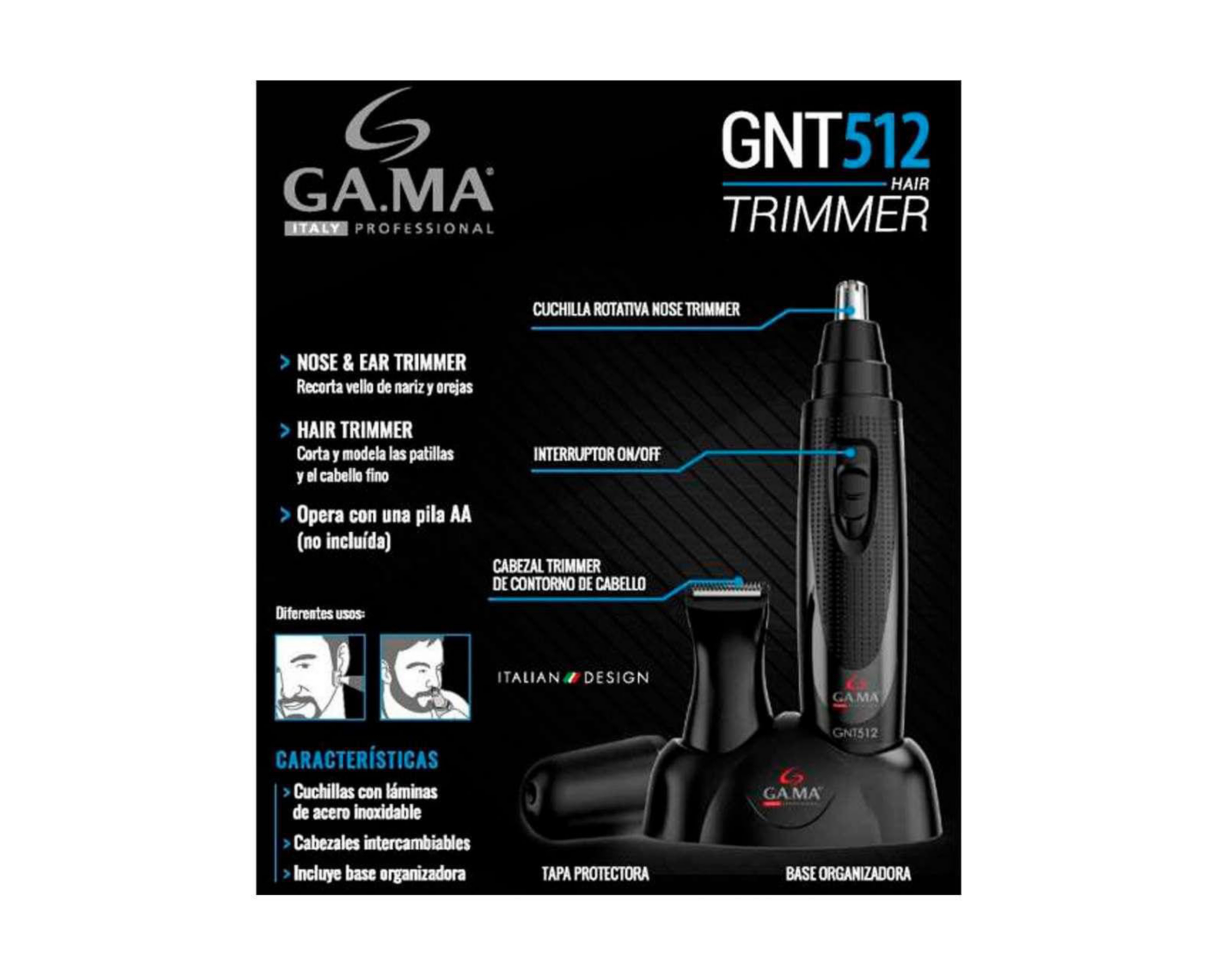 Foto 5 pulgar | Rasuradora Gama Italy GNT512 con 2 Cabezas