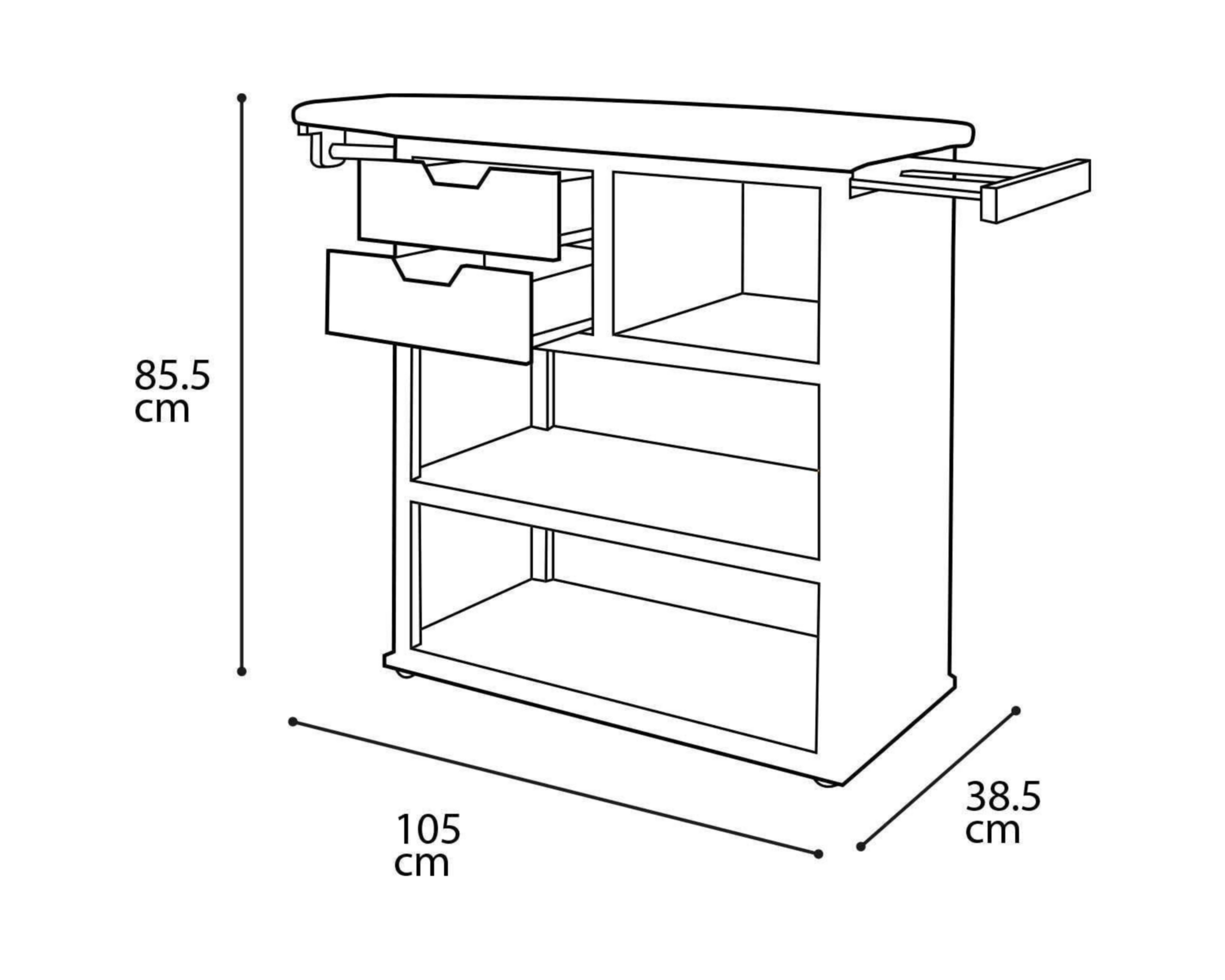 Foto 8 | Mueble para Planchar Alt´Ba No.VI de Madera de Pino y Madera Industrial