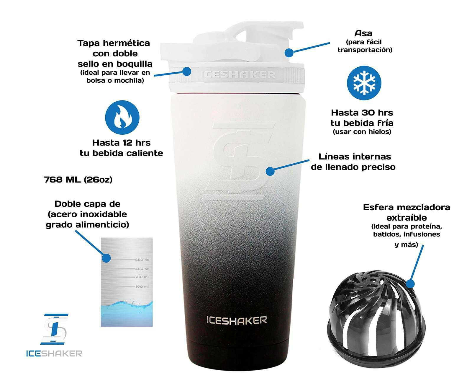 Foto 4 pulgar | Termo Ice Shaker B&W 768 ml