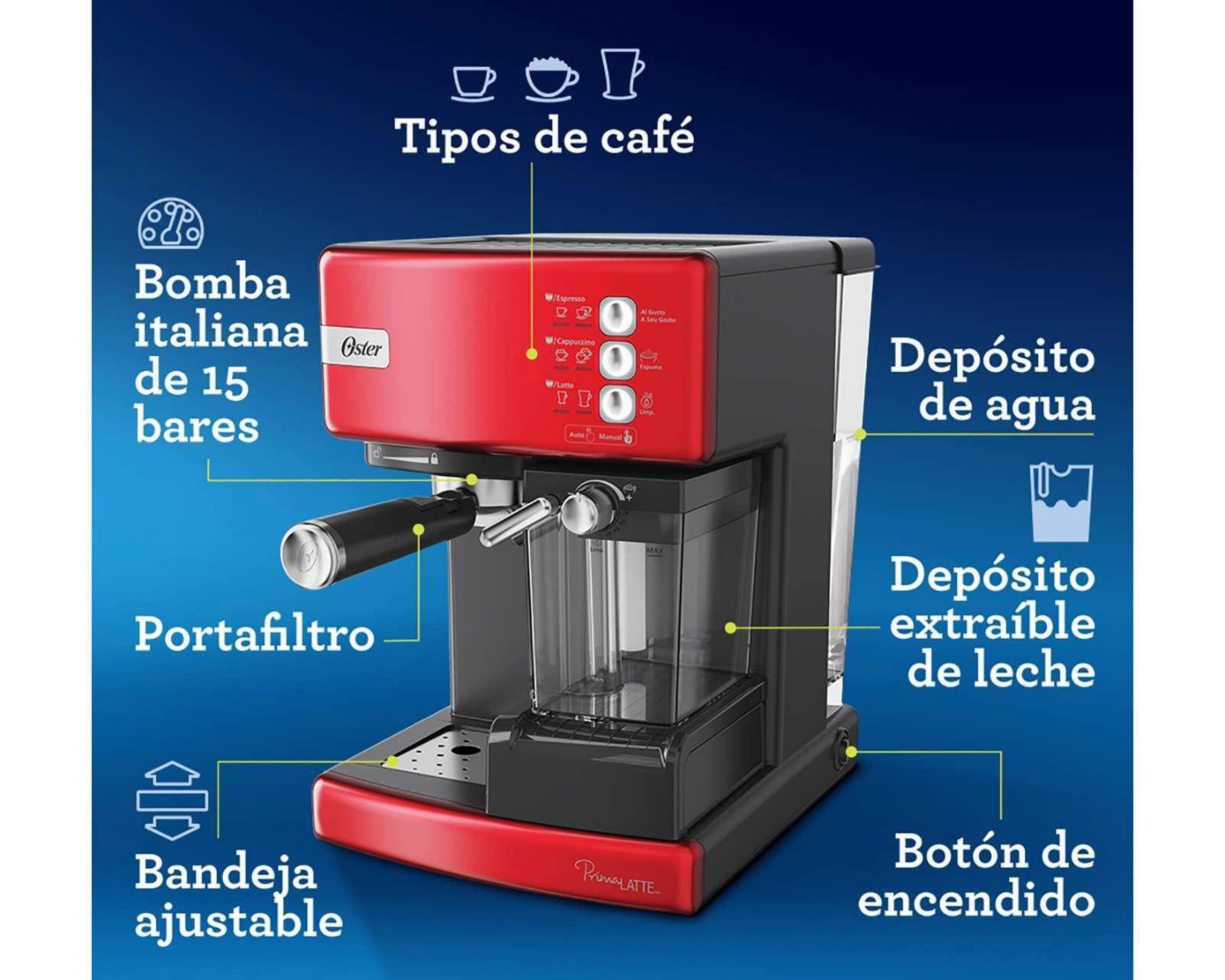 Foto 10 | Cafetera Oster PrimaLatte Automática