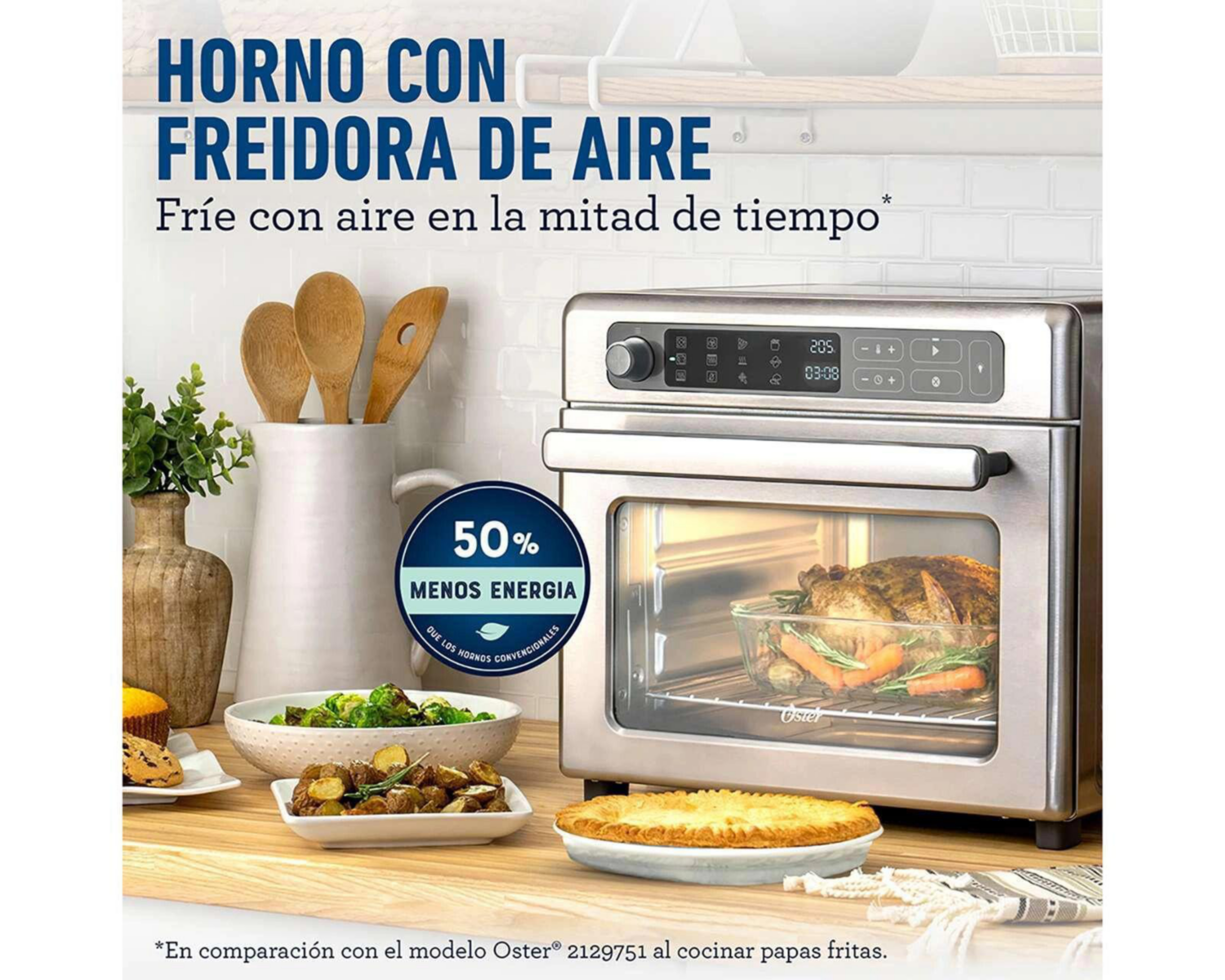 Foto 5 pulgar | Horno Eléctrico con Freidora de Aire Oster 22 L