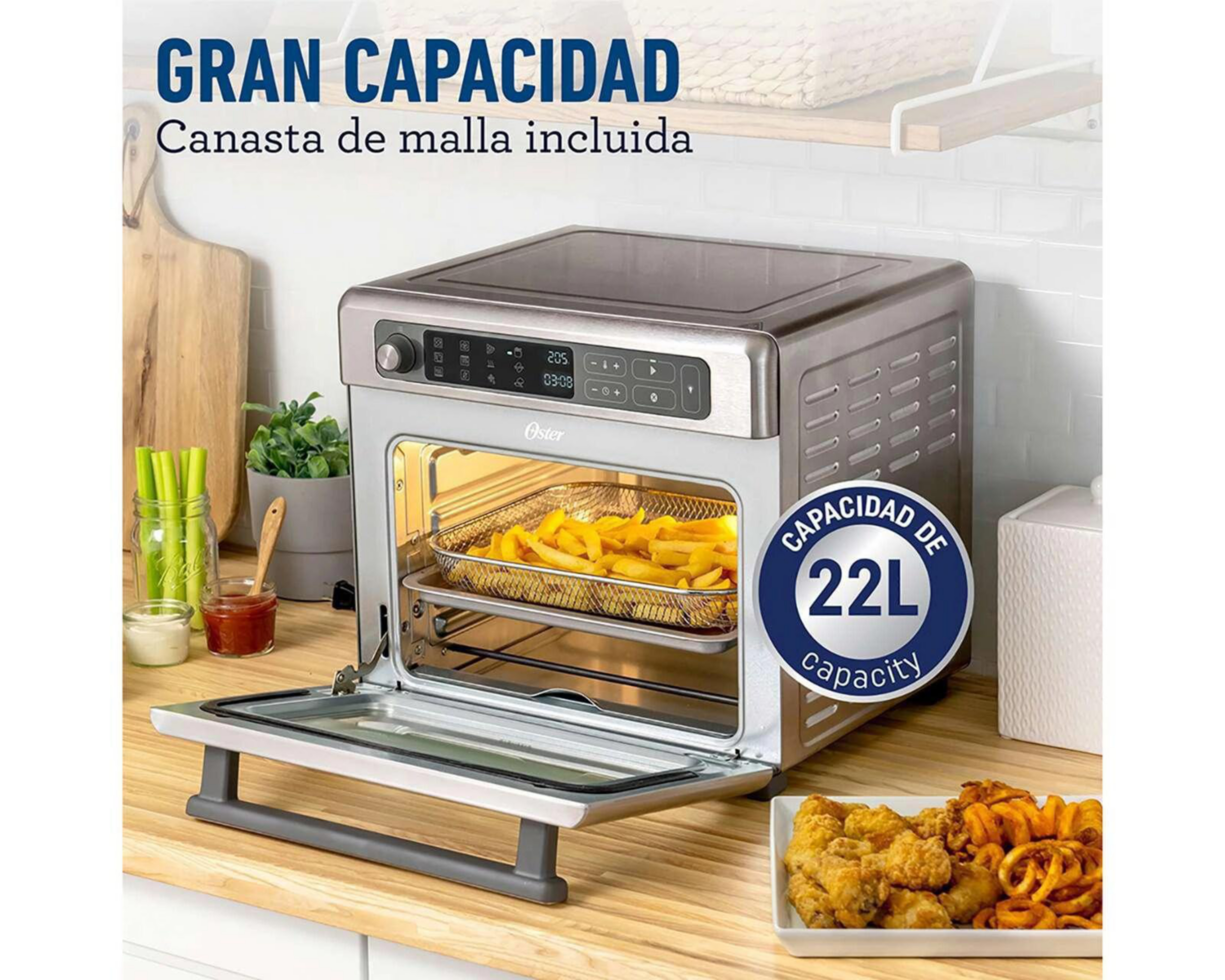 Foto 7 pulgar | Horno Eléctrico con Freidora de Aire Oster 22 L