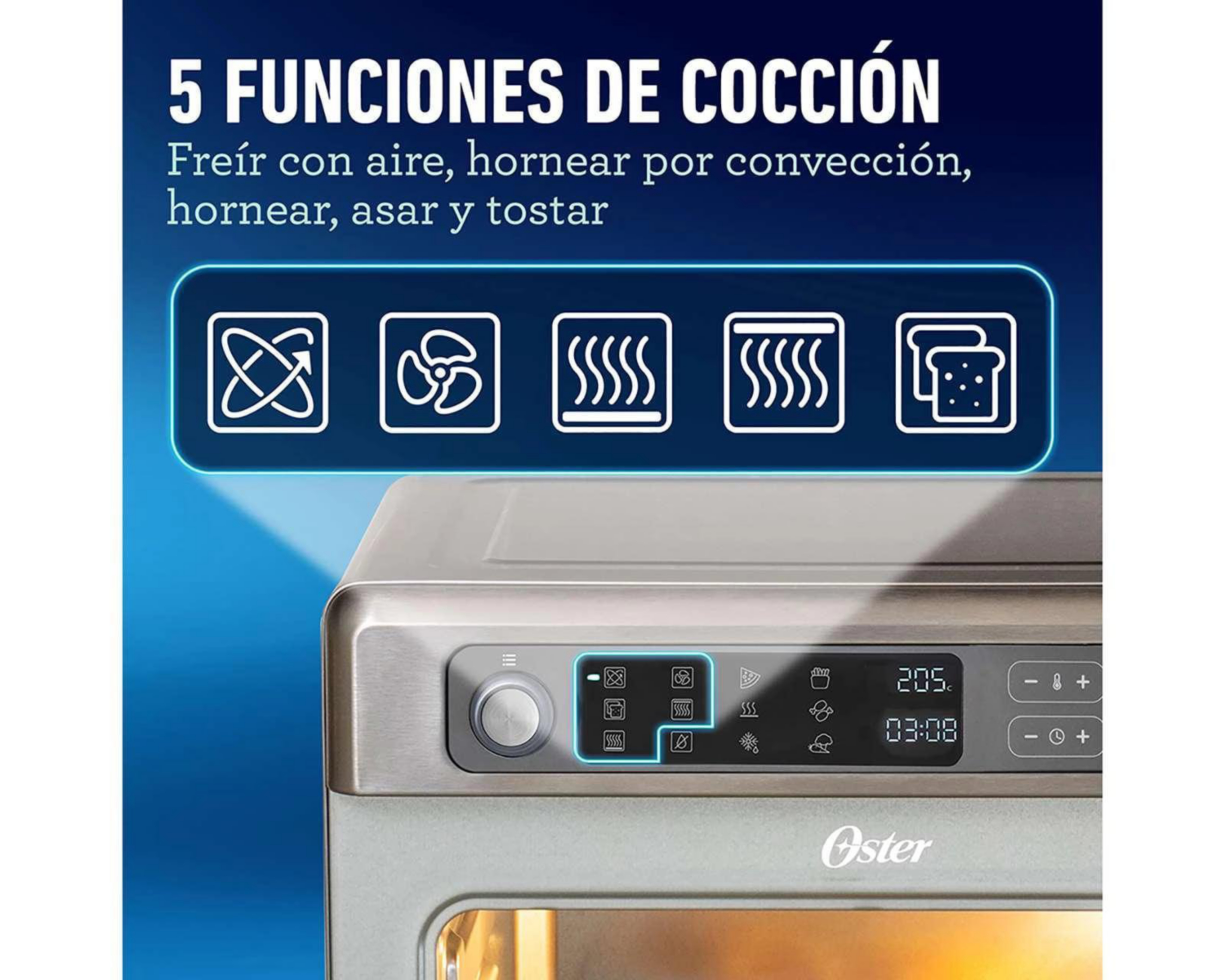 Foto 9 pulgar | Horno Eléctrico con Freidora de Aire Oster 22 L