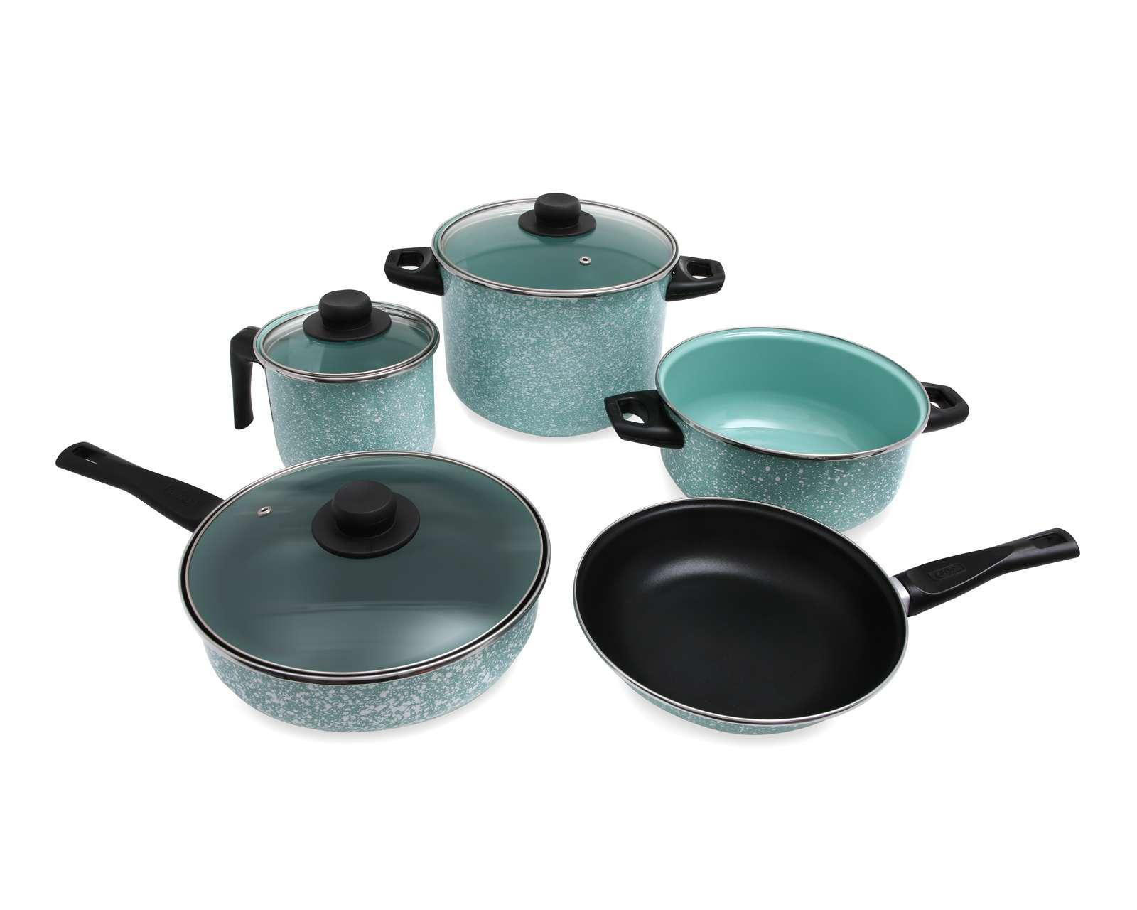 Batería de Cocina Cinsa de Acero Vitrificado 8 piezas