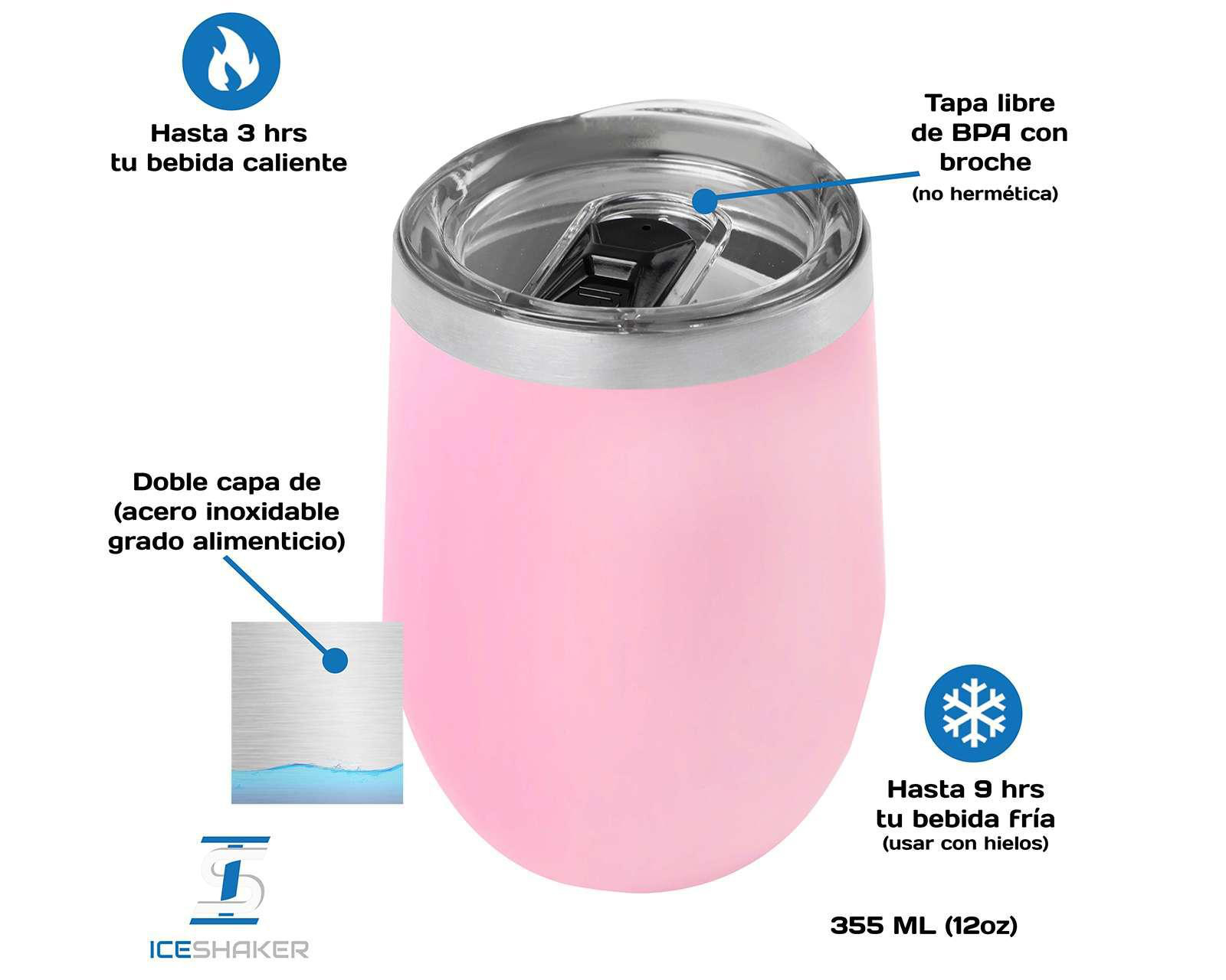 Foto 5 pulgar | Termo Ice Shaker Rosa MAT354ML de 354 ml