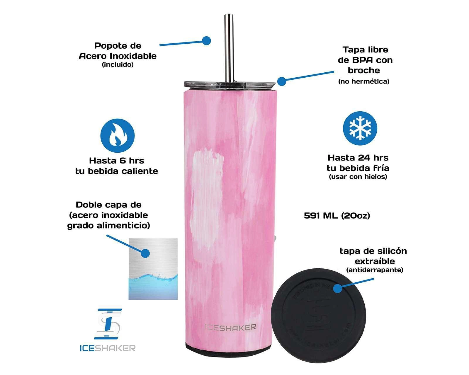 Foto 6 pulgar | Termo Ice Shaker Rosa Mar de 591 ml