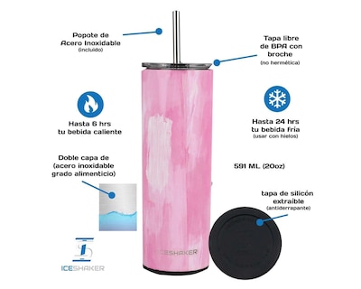 Foto 5 | Termo Ice Shaker Rosa Mar de 591 ml