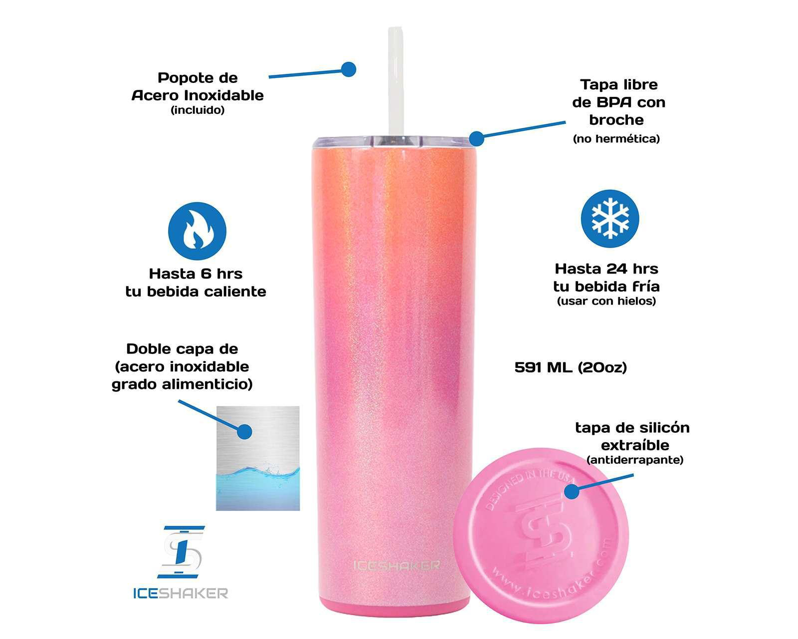 Foto 6 pulgar | Termo Ice Shaker Summer 591 ml