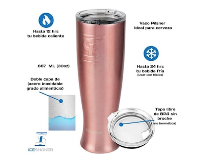 Foto 5 | Termo Ice Shake Pilsner Rosa de 887 ML