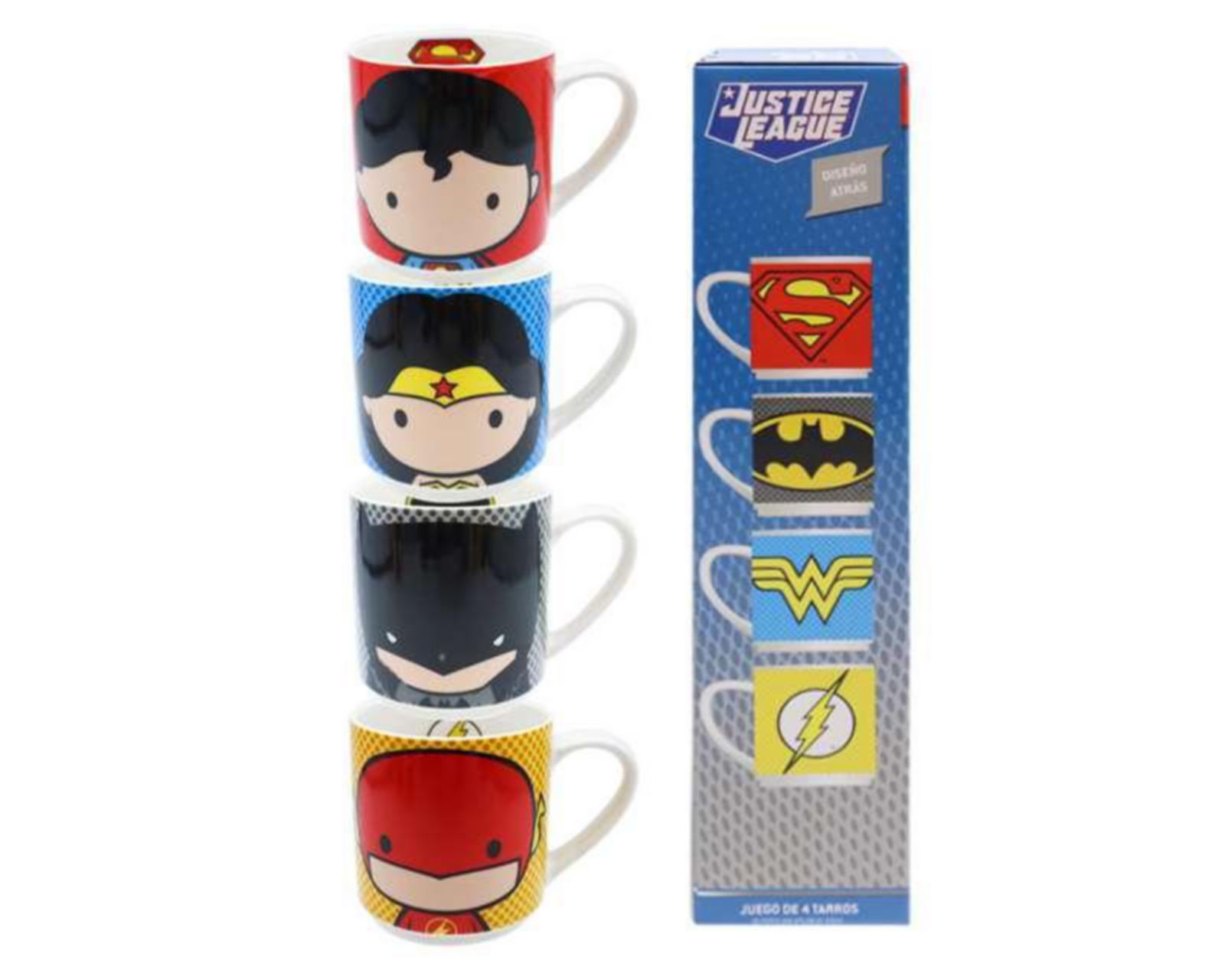 Juego de Tazas de Cerámica Justice League 4 Piezas $249