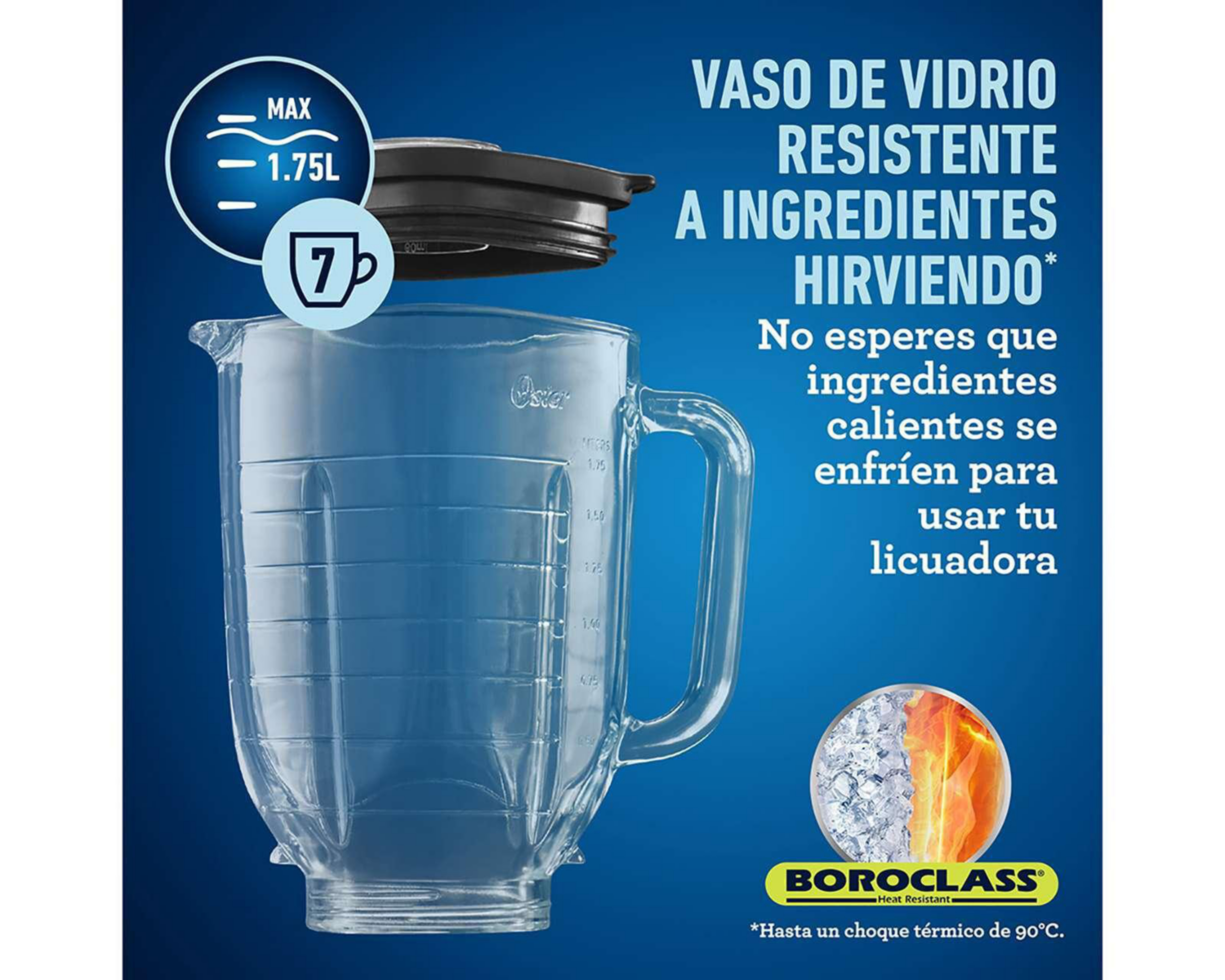 Foto 7 | Licuadora Oster 3 Velocidades Vaso de Vidrio