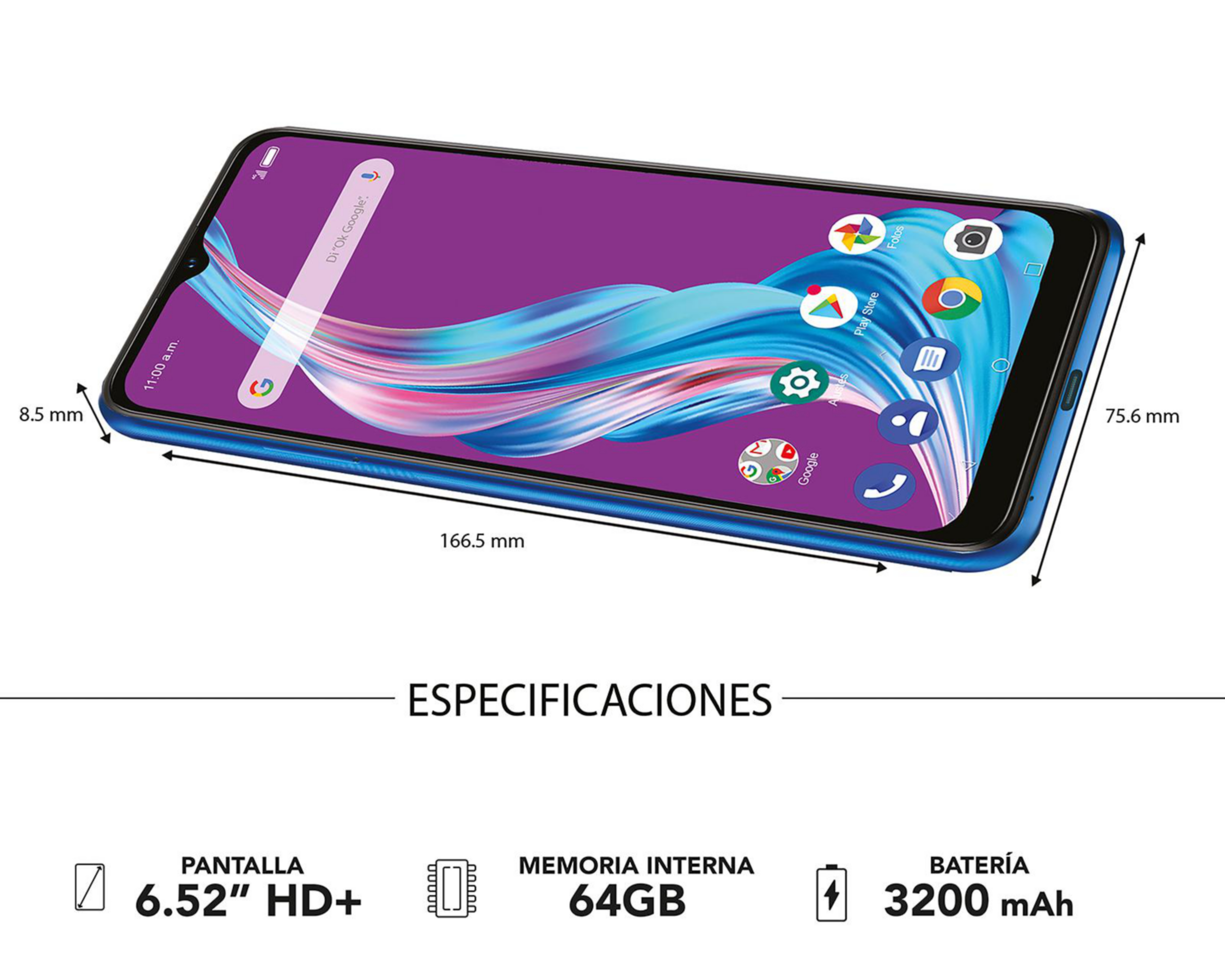 Foto 9 pulgar | Celular ZTE Desbloqueado Blade A51 64 GB Azul