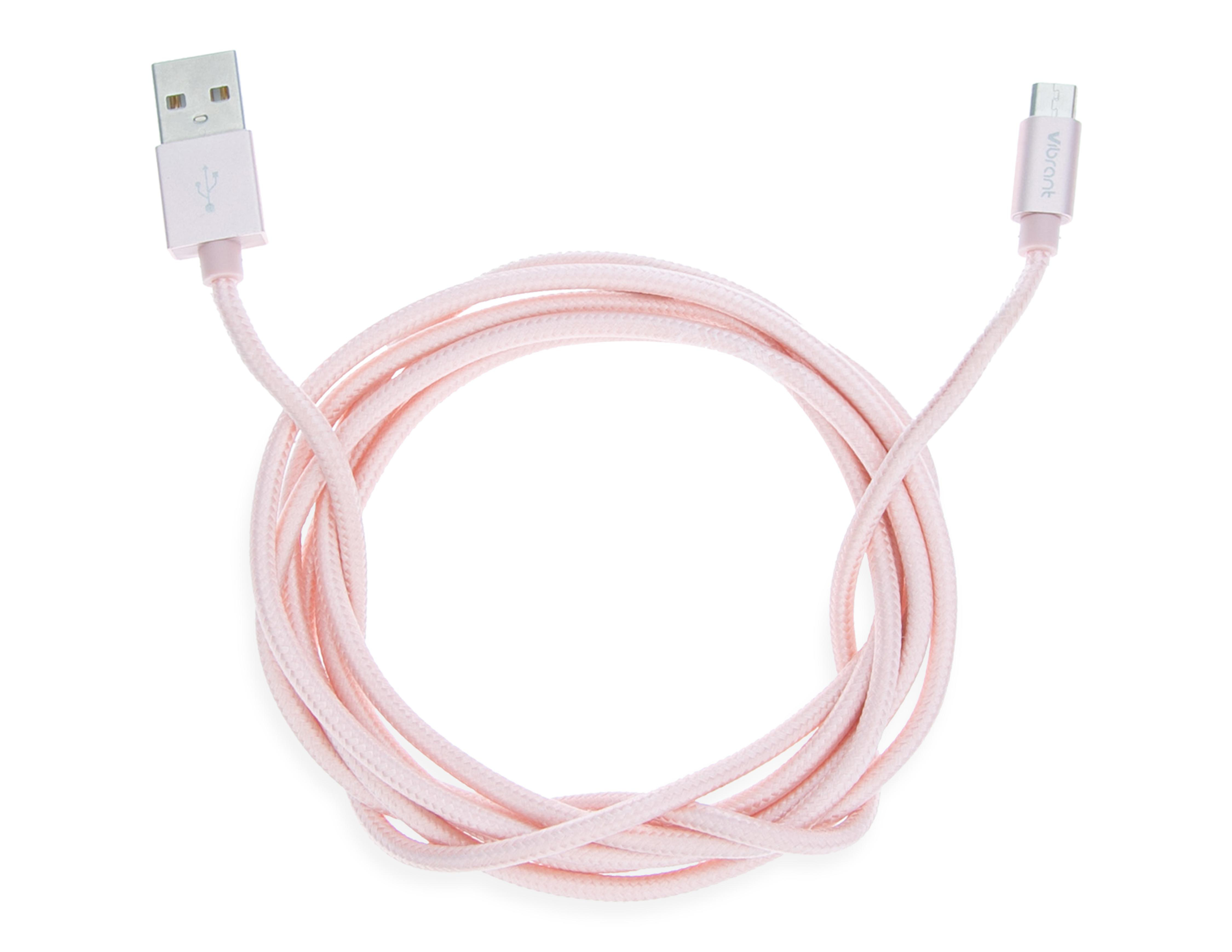 Foto 3 pulgar | Cable USB a Micro USB Vibrant Metalic 2 Metros