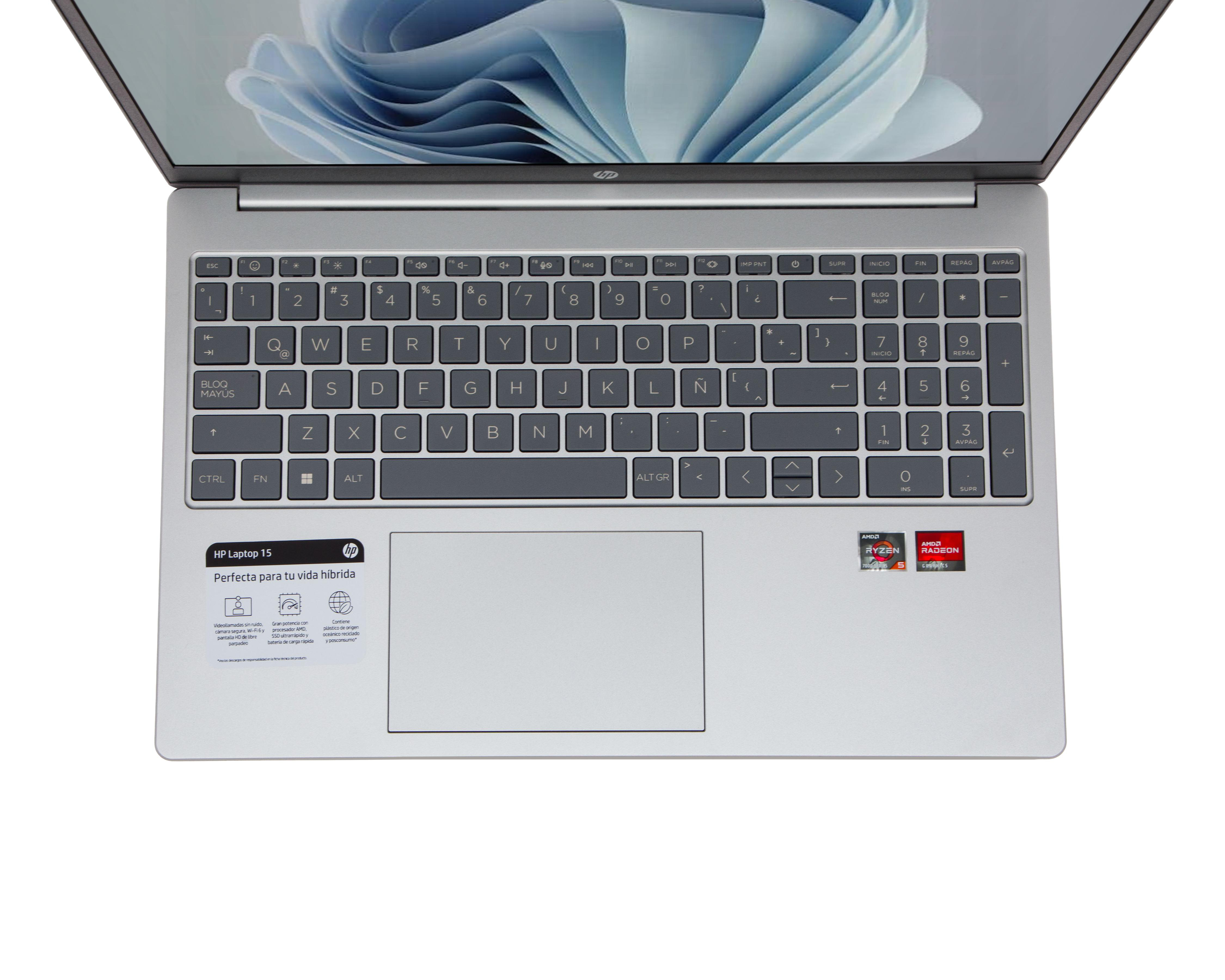 Foto 5 pulgar | Laptop HP 15-FC0079LA 15.6 Pulgadas Windows 11 Home AMD Ryzen 5 8 GB RAM 512 GB SSD Plateada