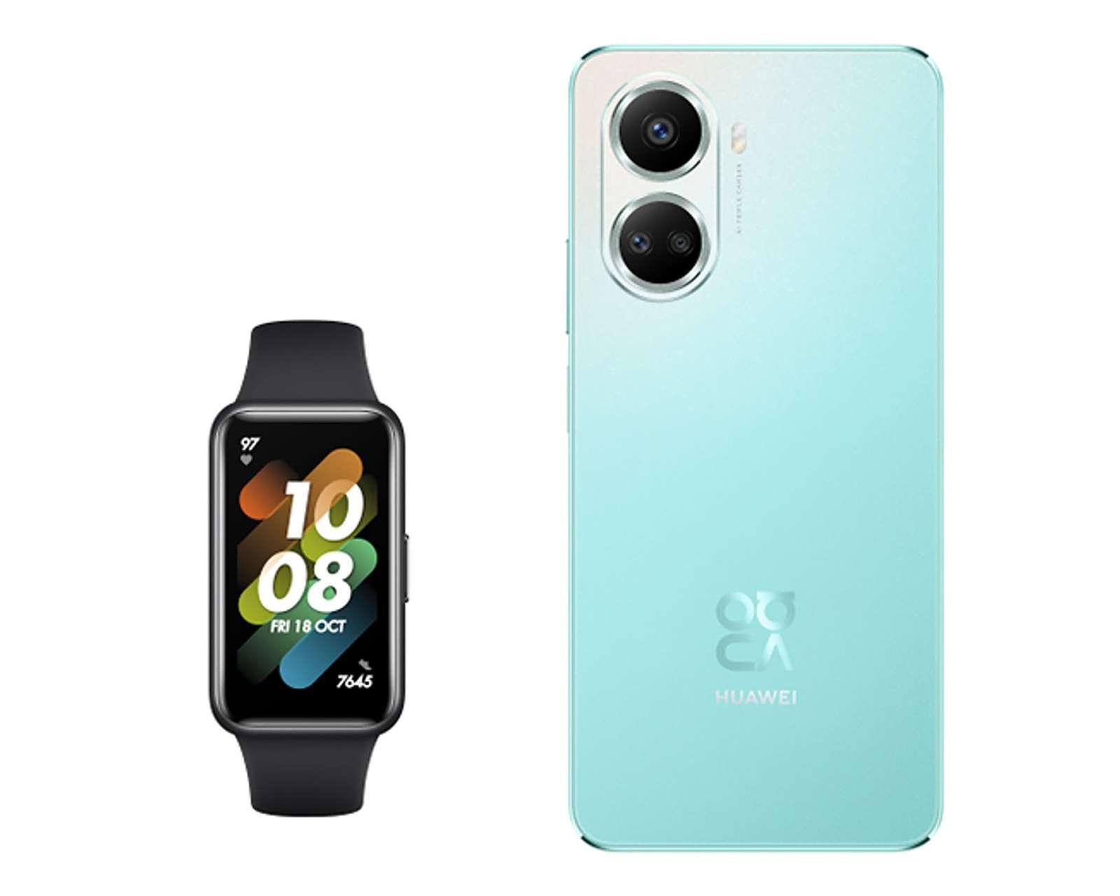 Foto 2 pulgar | Movistar Huawei Nova 10SE 128 GB Verde + Fitband