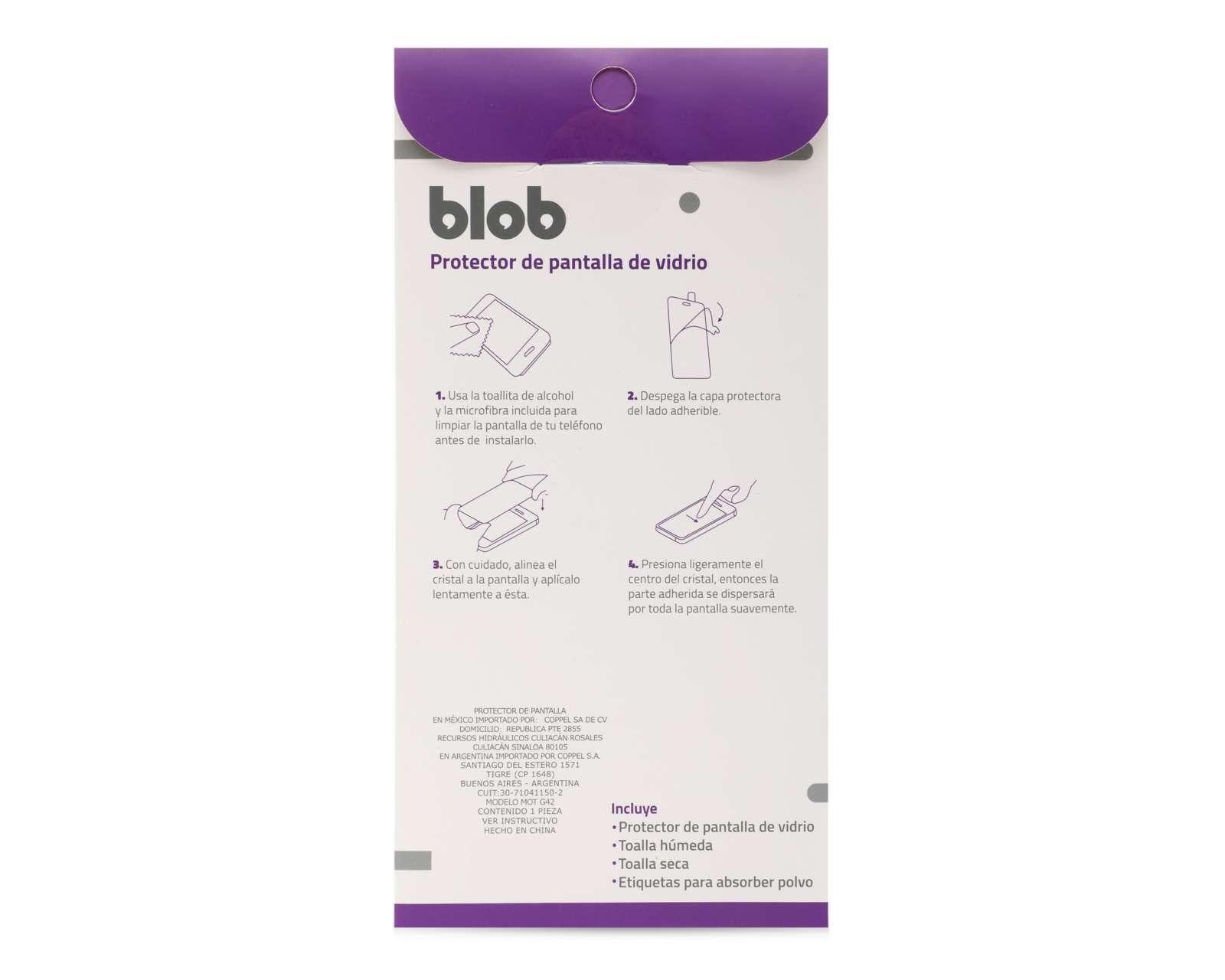 Foto 3 pulgar | Protector de Pantalla Blob para Motorola G42