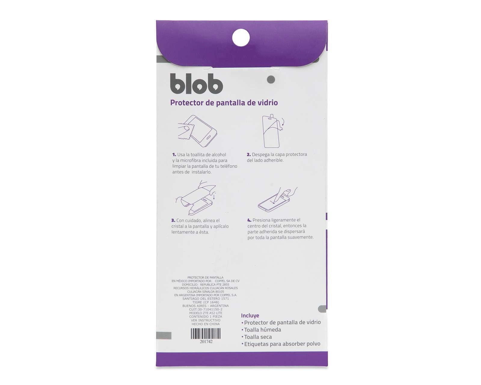 Foto 3 pulgar | Protector de Pantalla Blob para ZTE A52 Lite