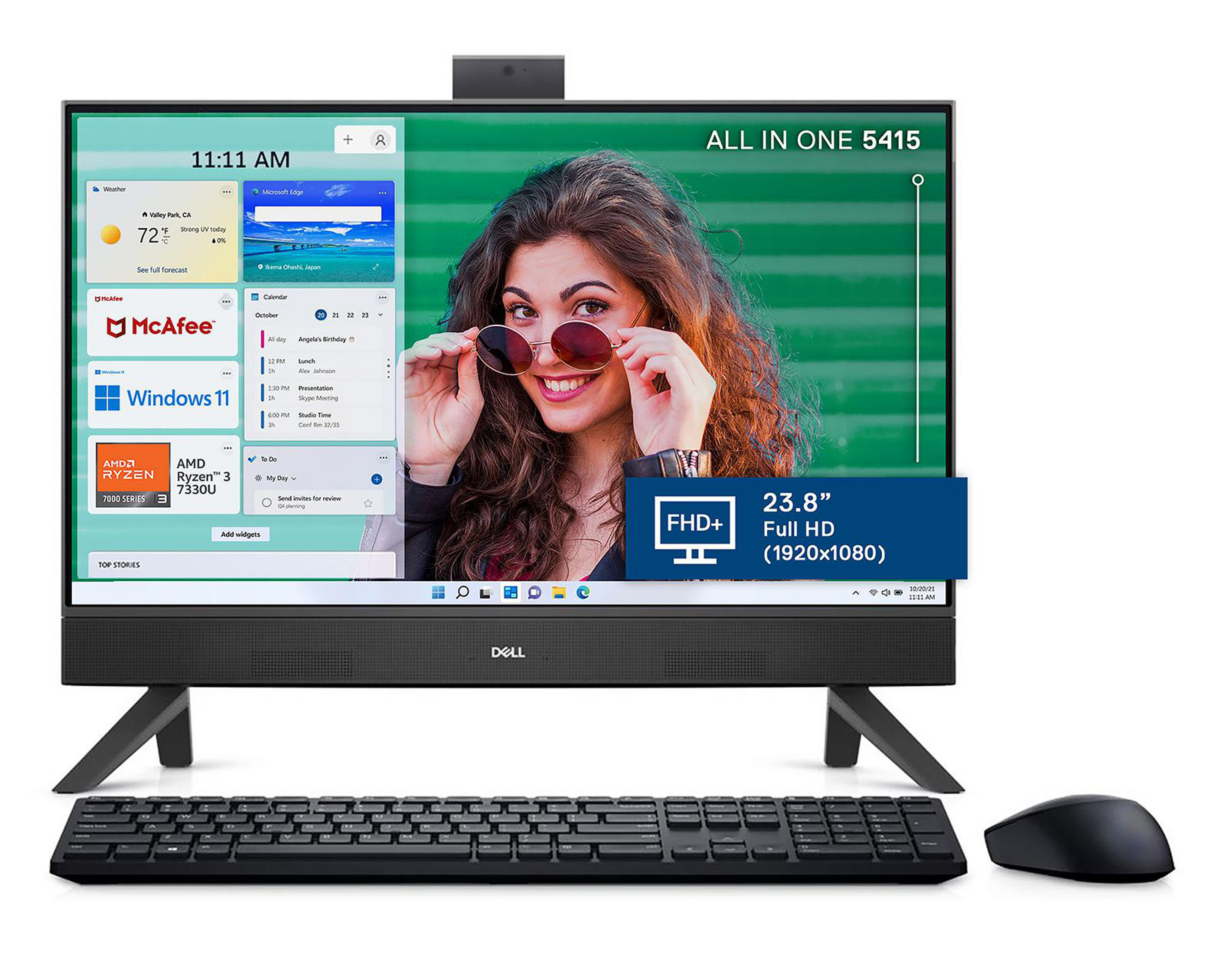 Computadora de Escritorio Dell Y7D70 23.8 Pulgadas Windows 11 Home AMD Ryzen 8 GB RAM 512 SSD Negra