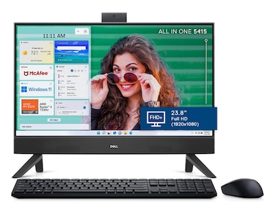 Foto 1 | Computadora de Escritorio Dell Y7D70 23.8 Pulgadas Windows 11 Home AMD Ryzen 8 GB RAM 512 SSD Negra