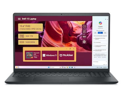 Foto 1 | Laptop Dell 15 DC15255 15.6 Pulgadas Windows 11 AMD Ryzen 7 16 GB RAM 1 TB SSD Negra