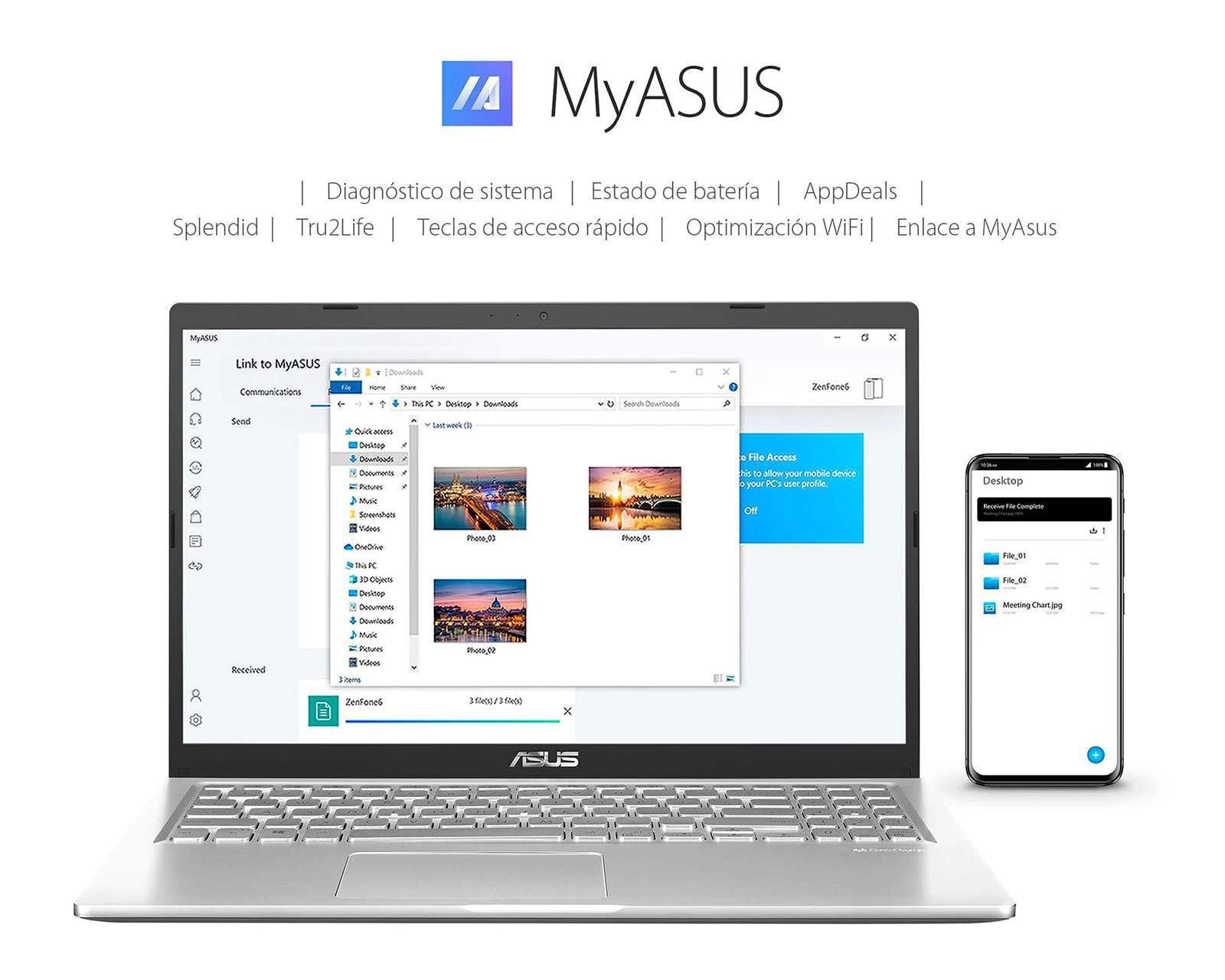 Foto 9 pulgar | Laptop Asus X515JA-BQ2768W 15.6" Intel Core i5 8 GB RAM 256 SSD Plata