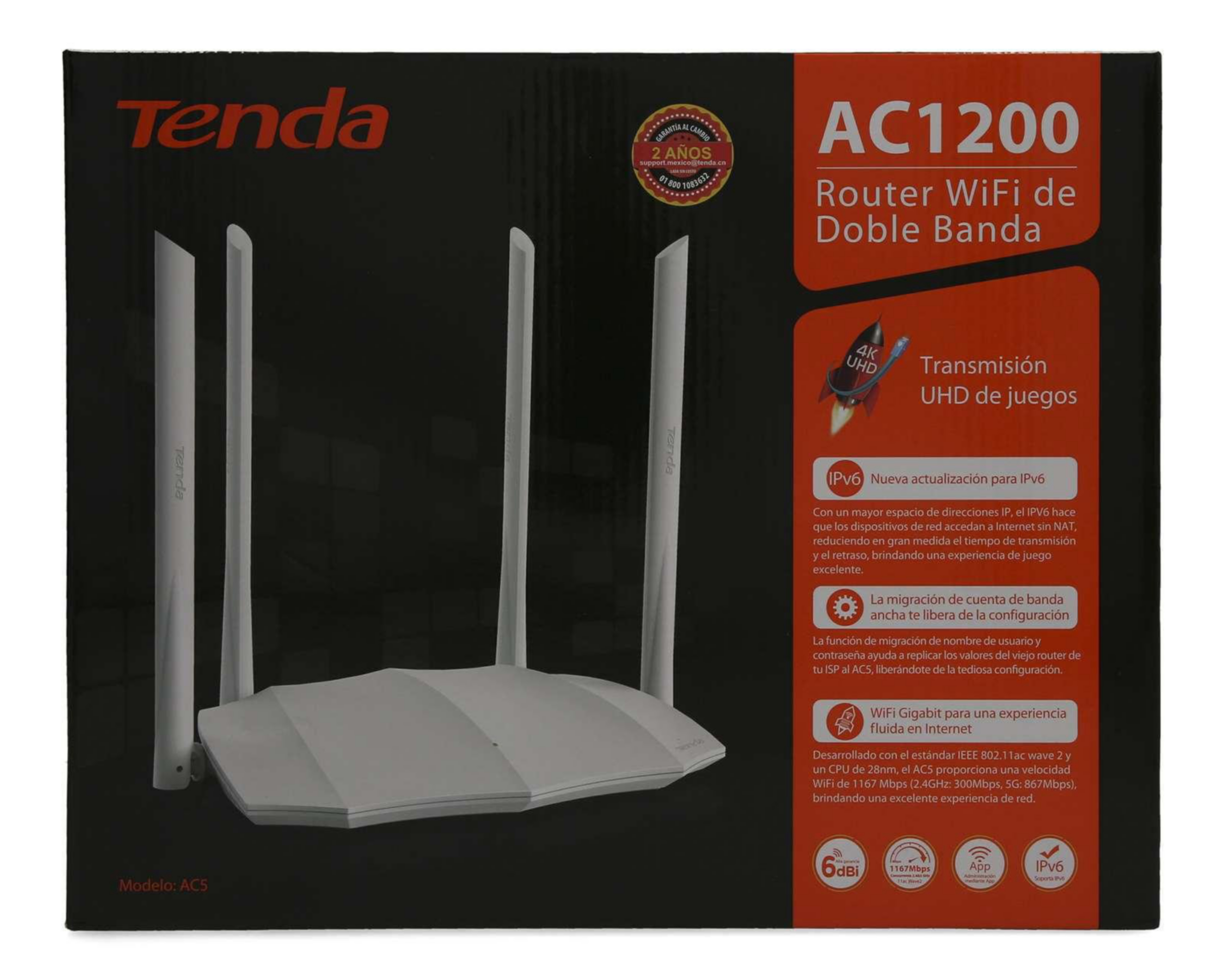 Foto 6 pulgar | Router Wi-Fi de Doble Banda Tenda AC5