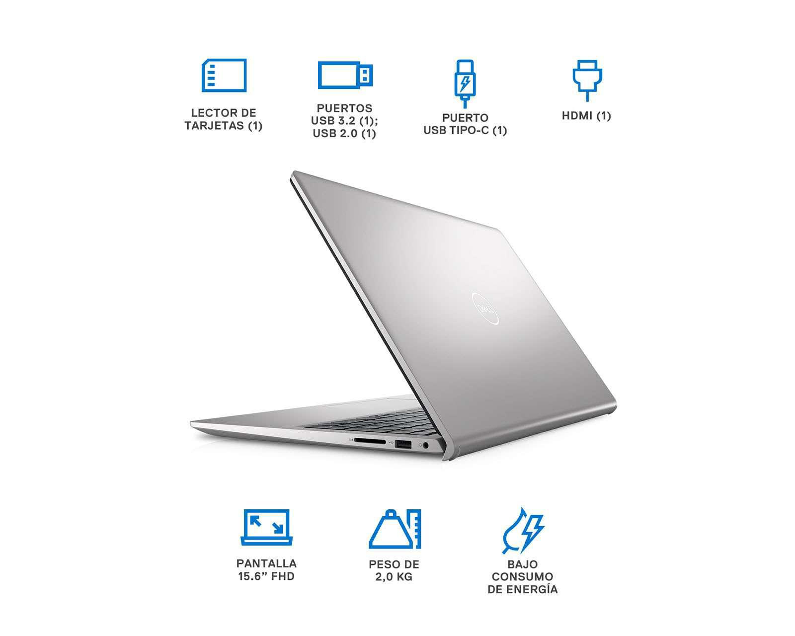 Foto 4 pulgar | Laptop Dell Inspiron 3000 15.6" Windows 11 Intel Core i5 8GB RAM 256 SSD Plata