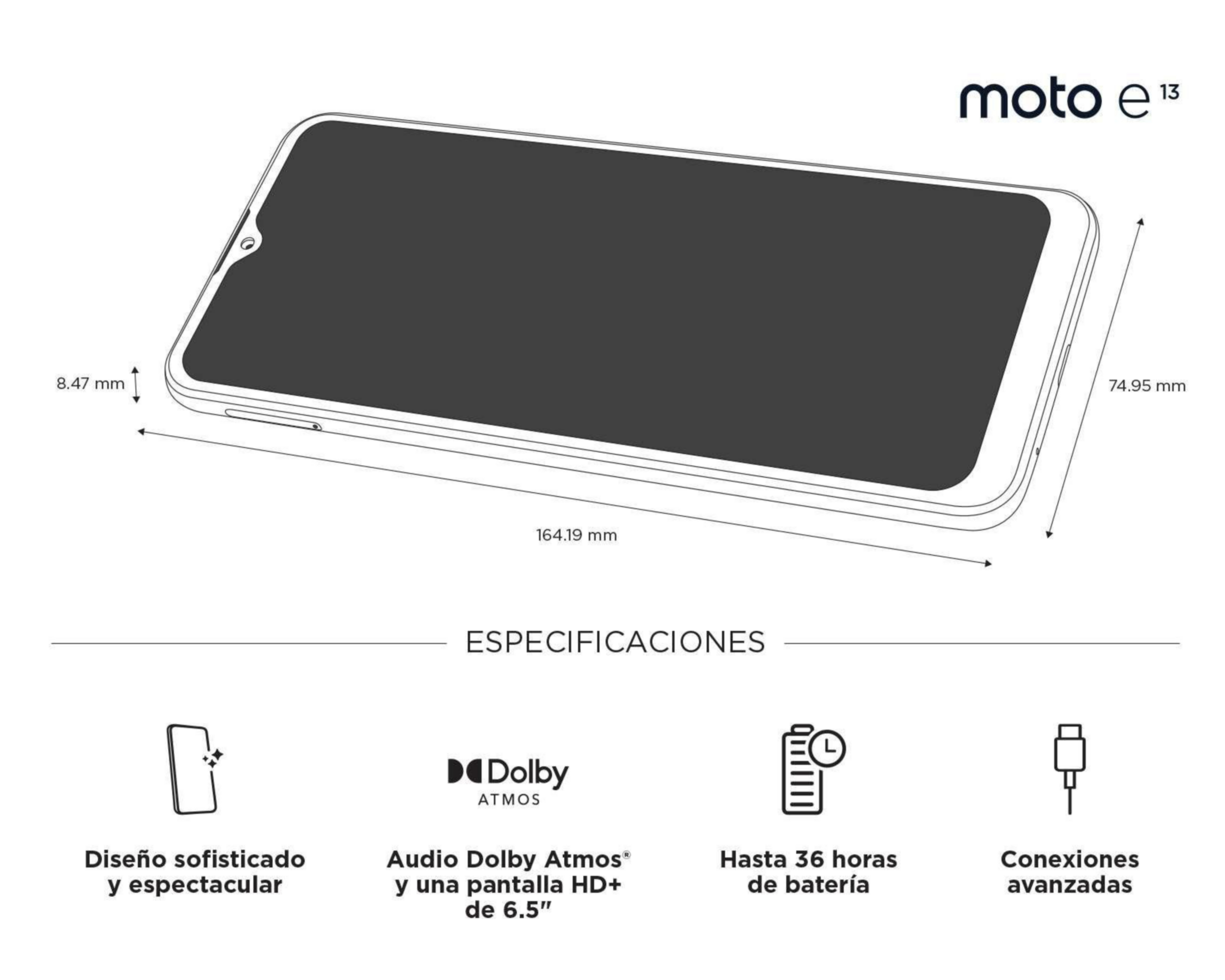 Foto 8 | Telcel Motorola Moto E13 64 GB Blanco