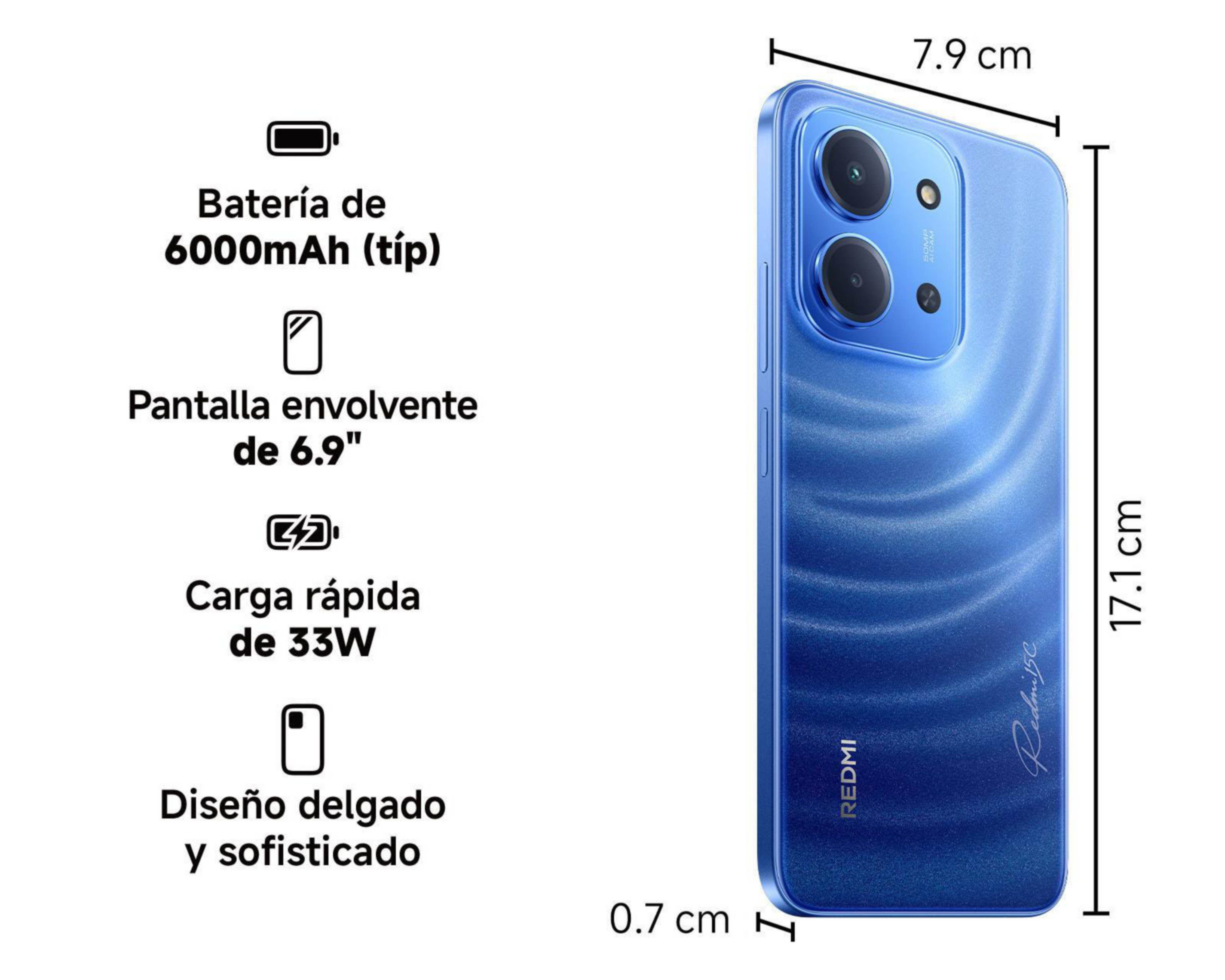 Foto 11 pulgar | Celular Xiaomi Redmi 15C Liberado 128 GB Azul